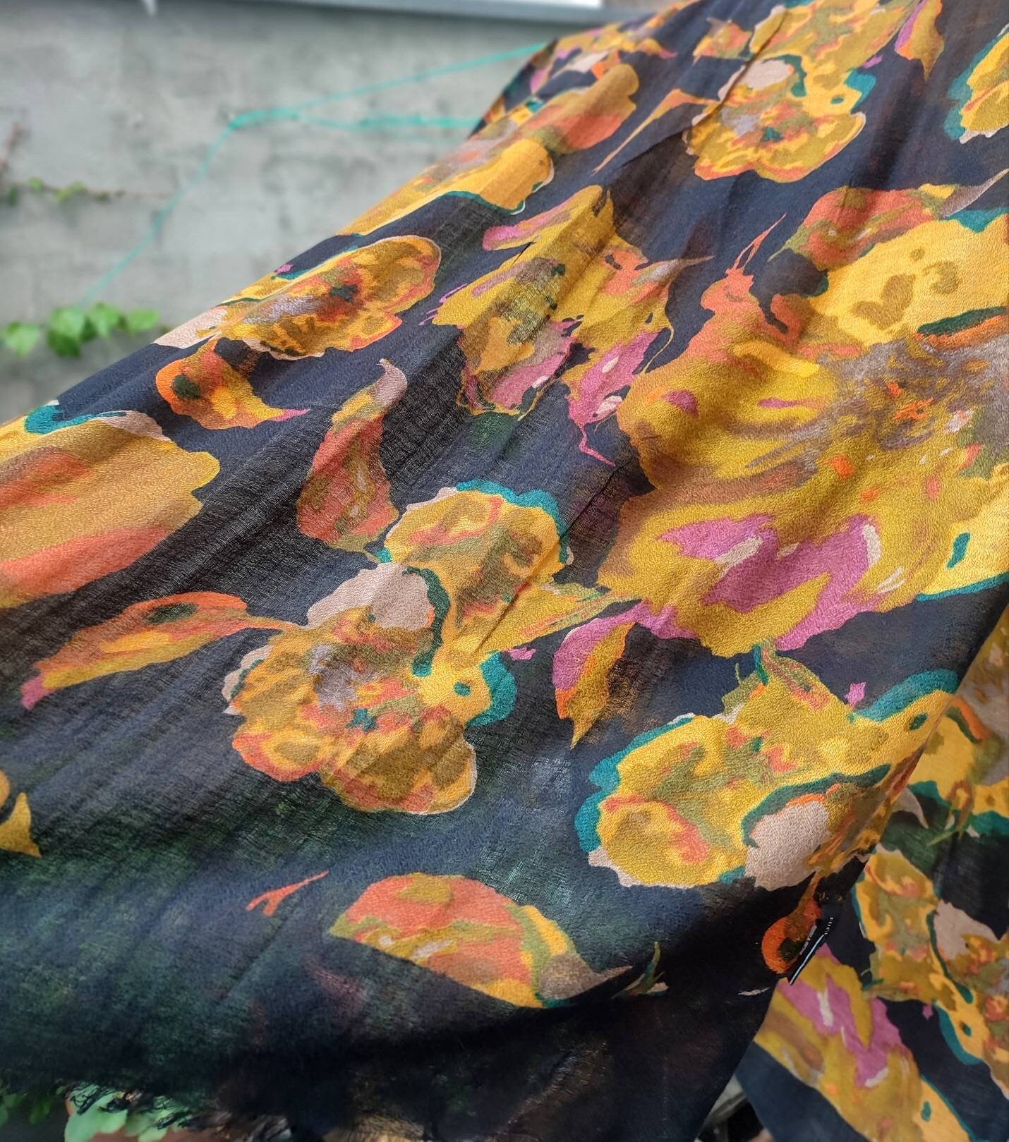 Fuchs Schmitt floral print scarf| Vintage Dark Bloom scarf