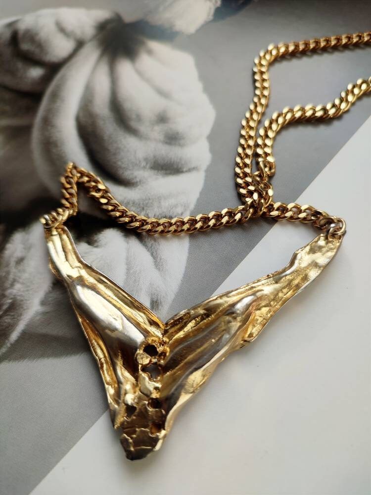 Vintage Gold Colored Necklace with encrusted stones