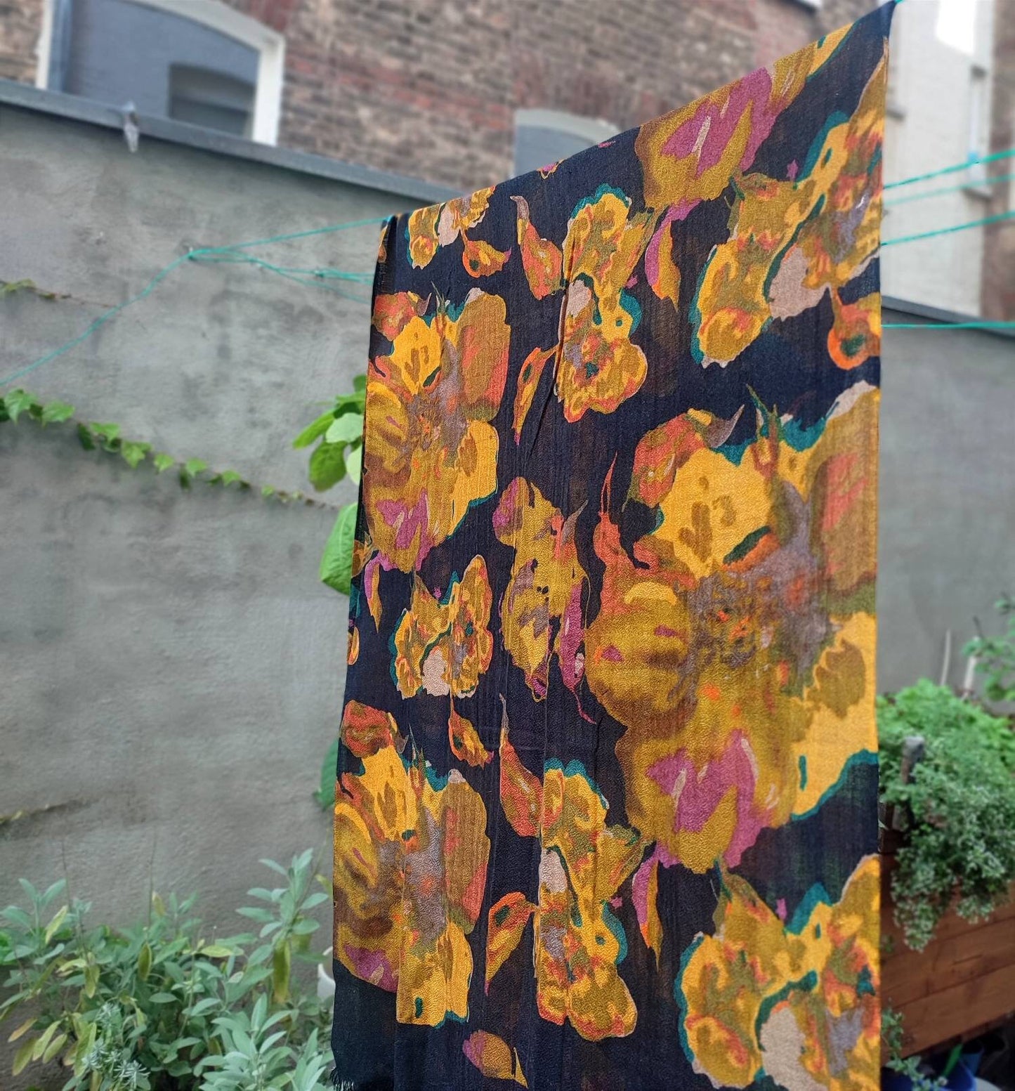 Fuchs Schmitt floral print scarf| Vintage Dark Bloom scarf