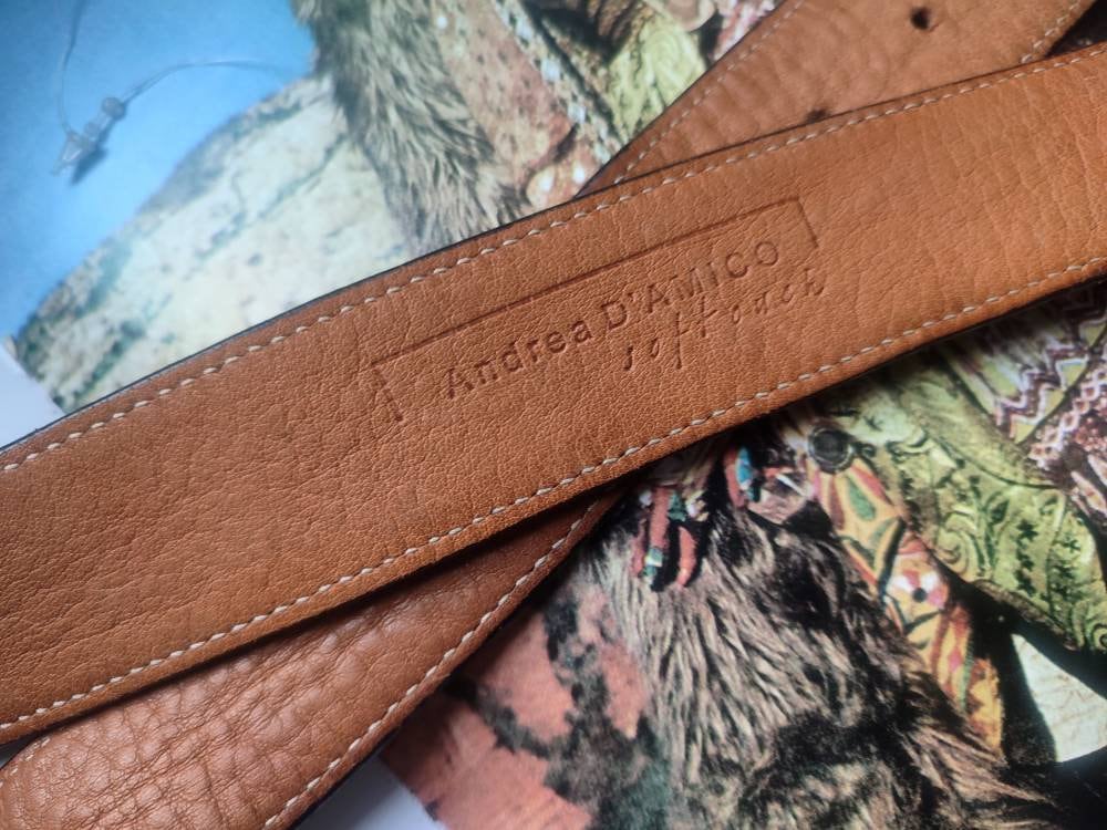 Vintage Andrea D'Amico belt in black |Minimalist Designer Leather Belt