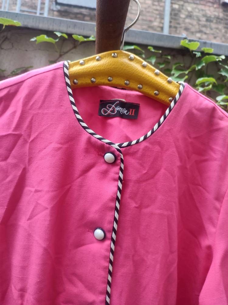 Vintage Pink Dress with statement striped detail