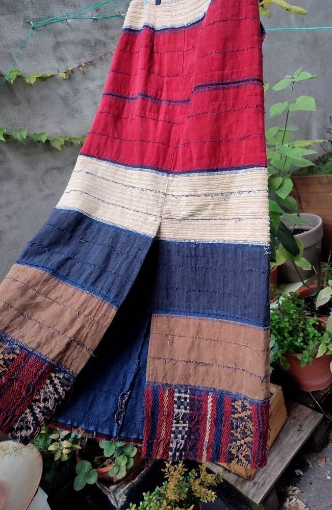 Vintage Bohemian Maxi Skirt | 90s Patchwork like Autumn design