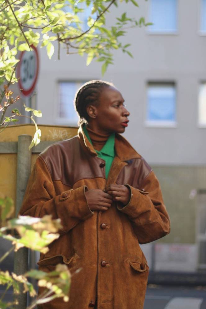 Vintage Speedware (Hein Gericke), Suede winter Coat | Brown Suede Oversized Unisex Design