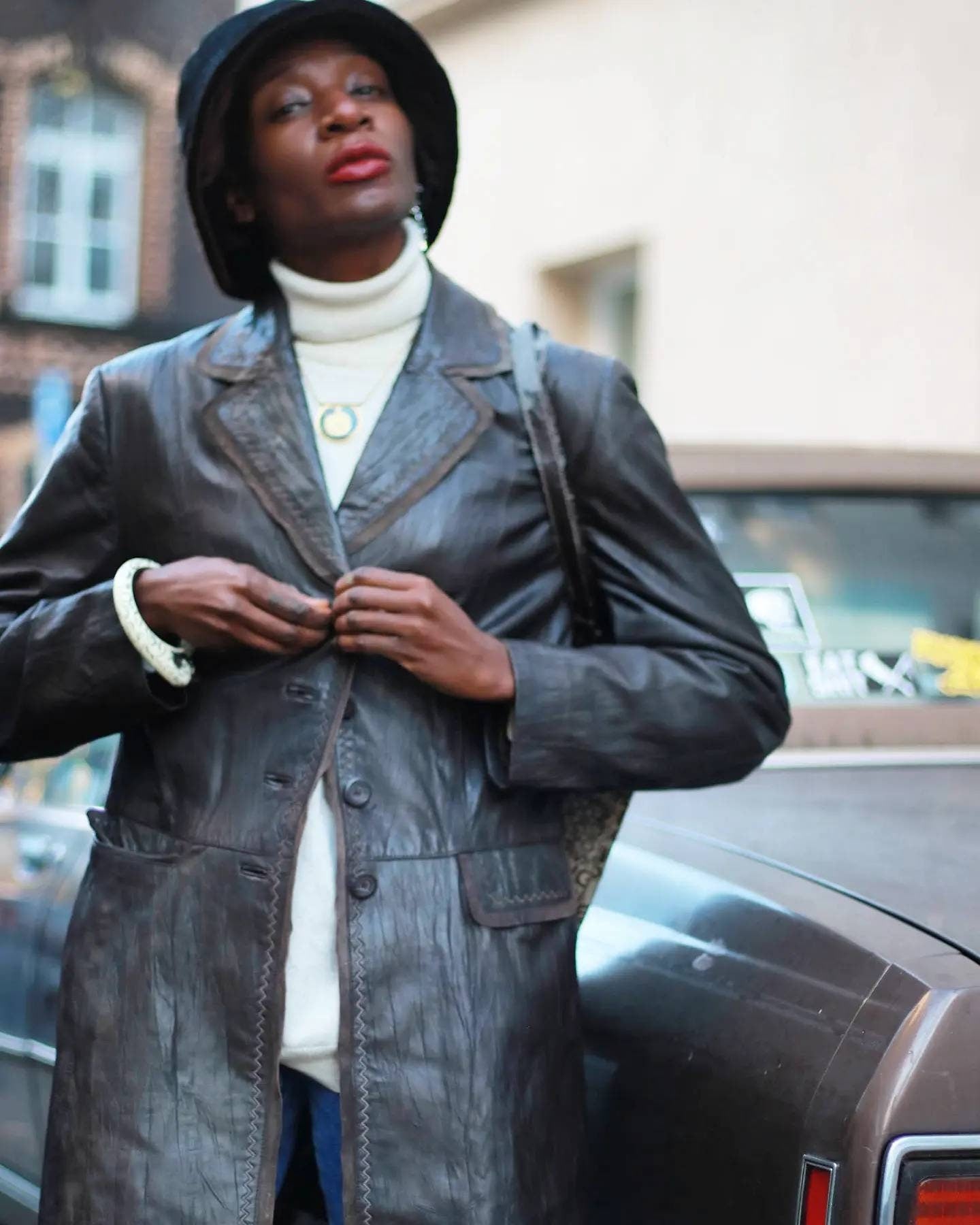 Vintage Gerry Weber Leather Coat| Light Brown lightweight leather jacket design