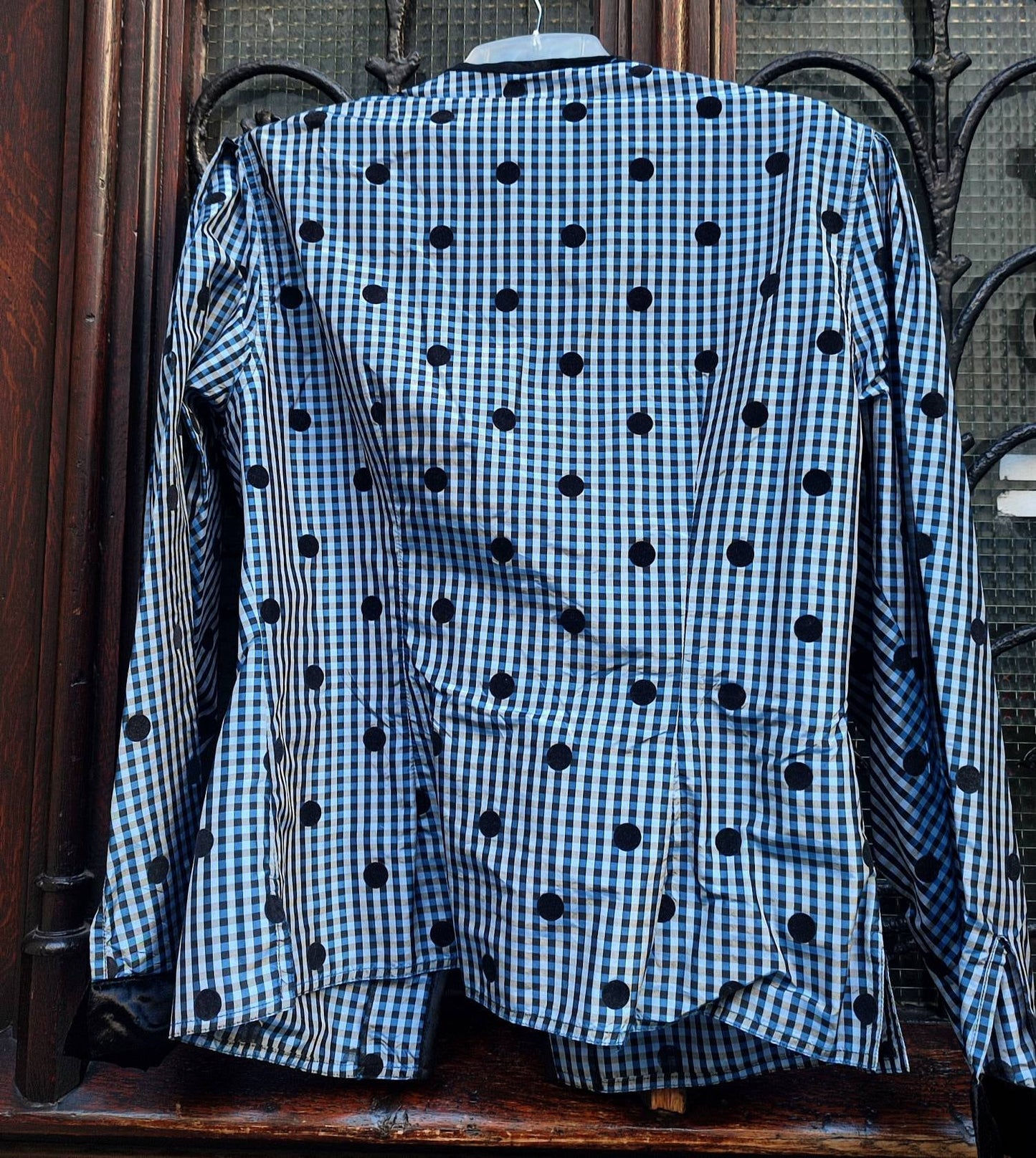 Vintage Franco Bogani Polka Dotted Blazer | 80s Blue and Black Quirky Design Made in Italy