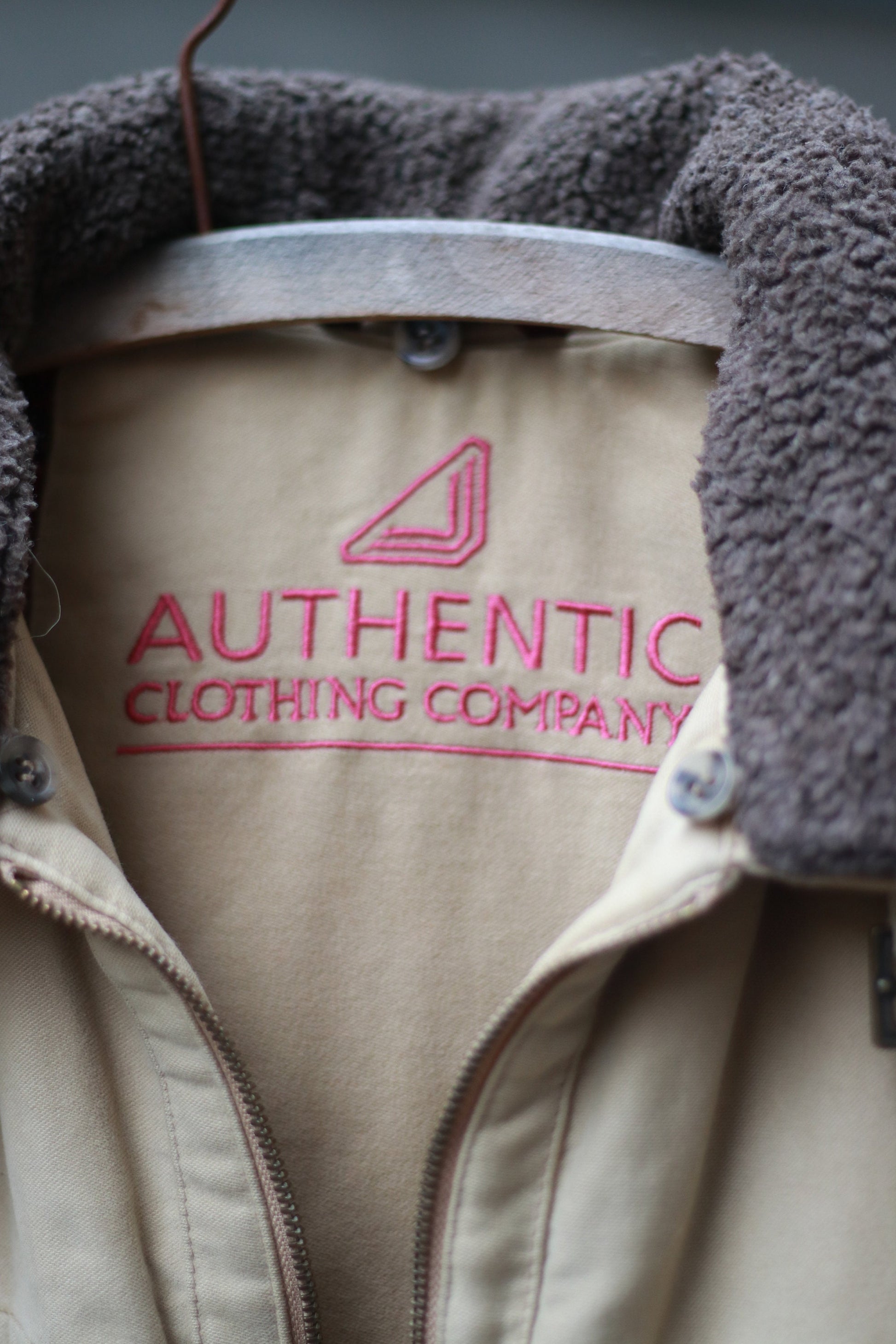 Vintage Authentic Clothing Jacket | 90s classic brown jacket with removable collar