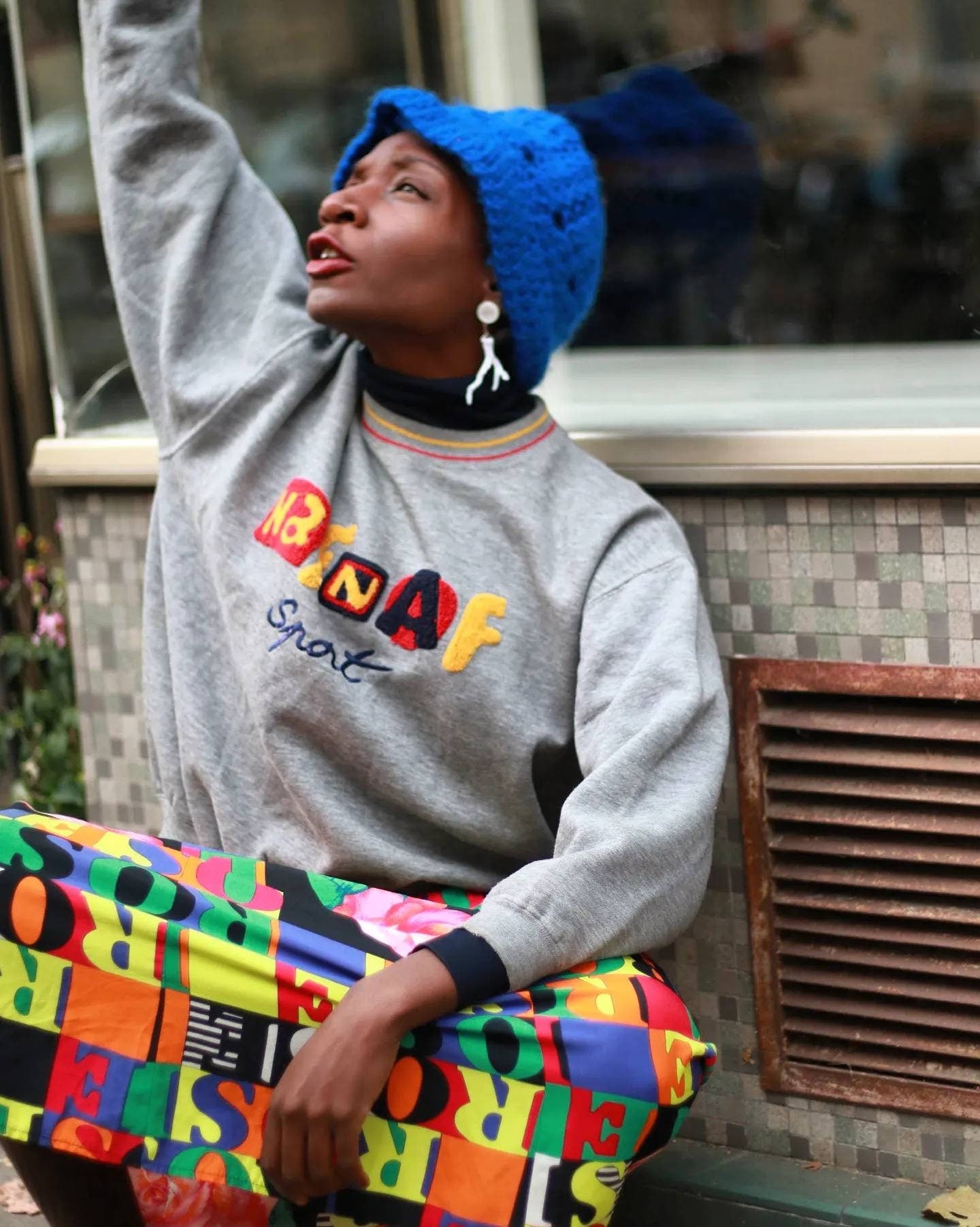 80s bold printed multicolored skirt| logomania vintage bold skirt in red, yellow and black
