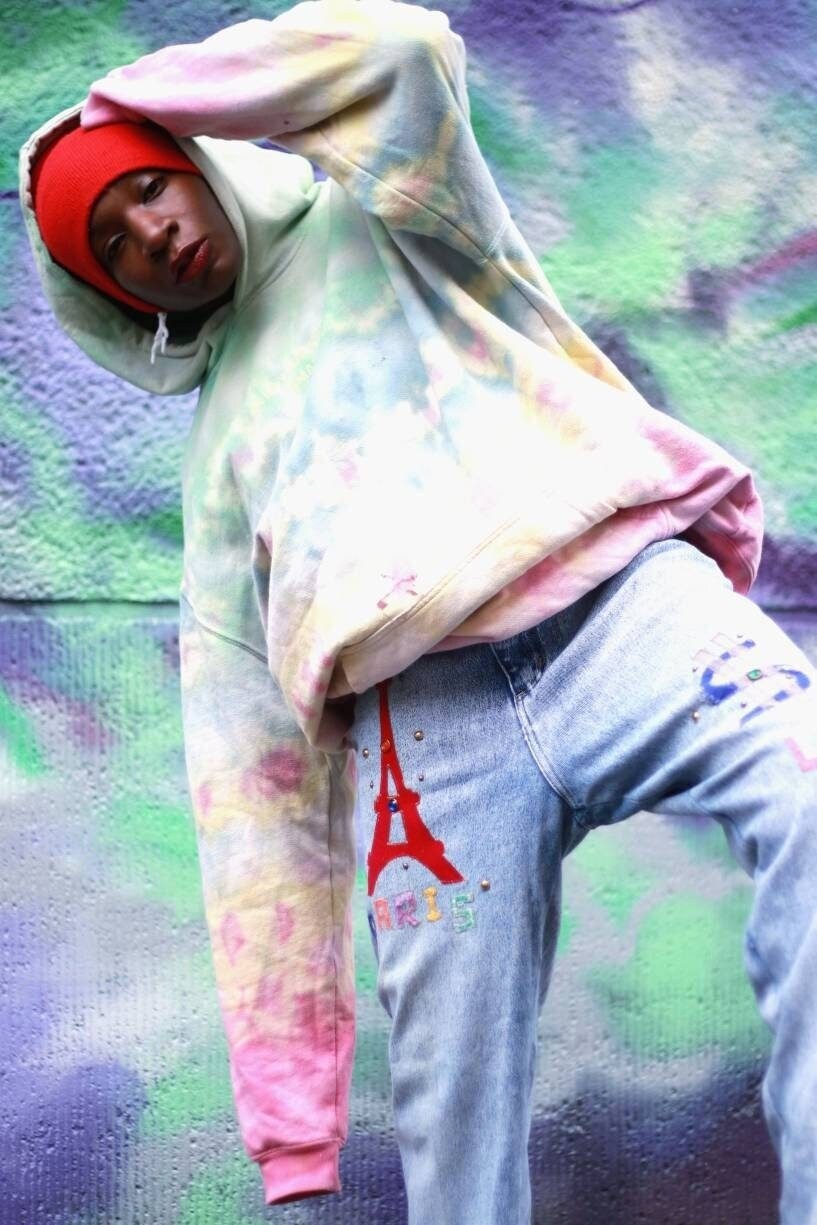 Vintage Watch LA. Denim | Reworked 90s blue jeans with statements patches| Unique Streetwear Design