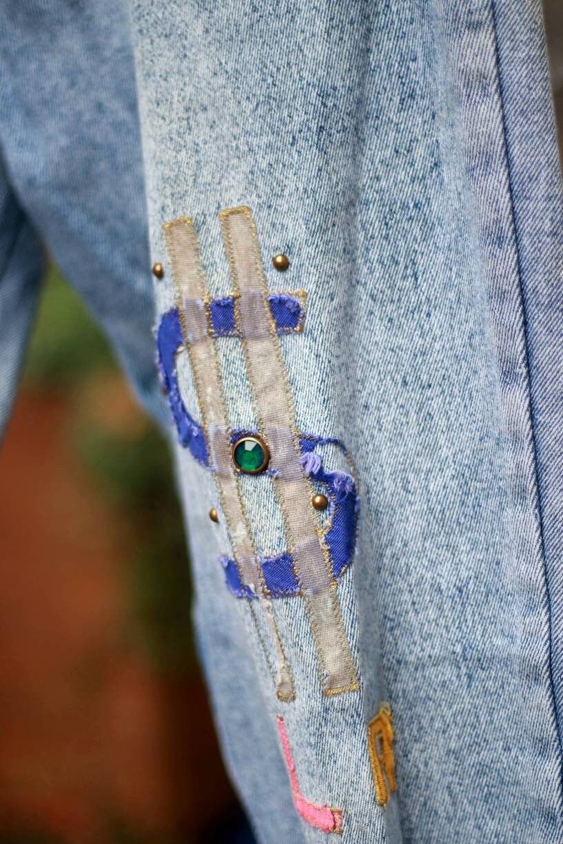 Vintage Watch LA. Denim | Reworked 90s blue jeans with statements patches| Unique Streetwear Design
