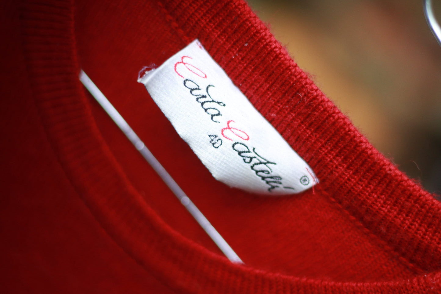 80s Carla Castelli Red knit | Vintage long sleeves sweater with bird print| Women's winter jumper