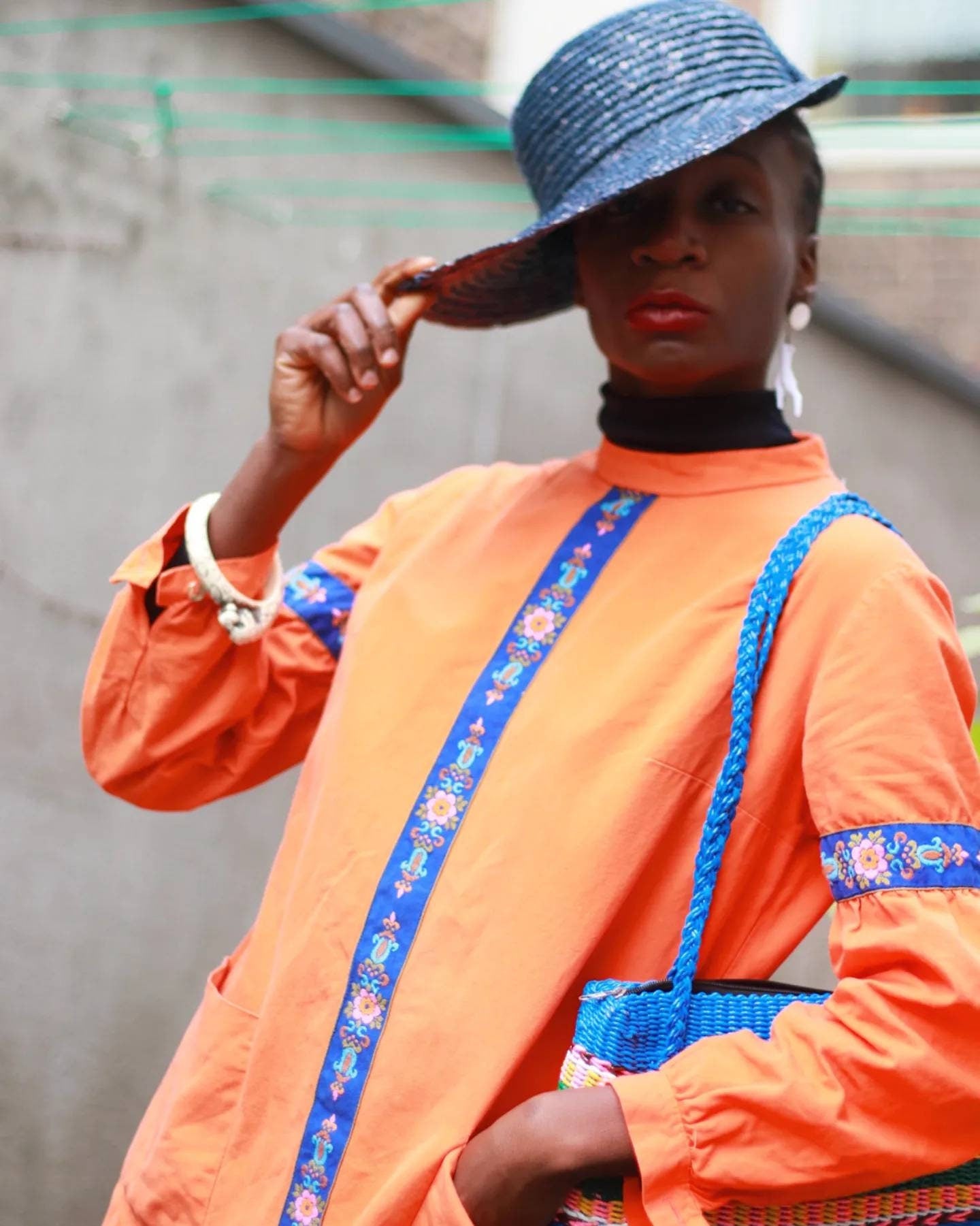 Vintage Handmade Shirt | 70s Bohemian Chic Orange Long sleeved Blouse