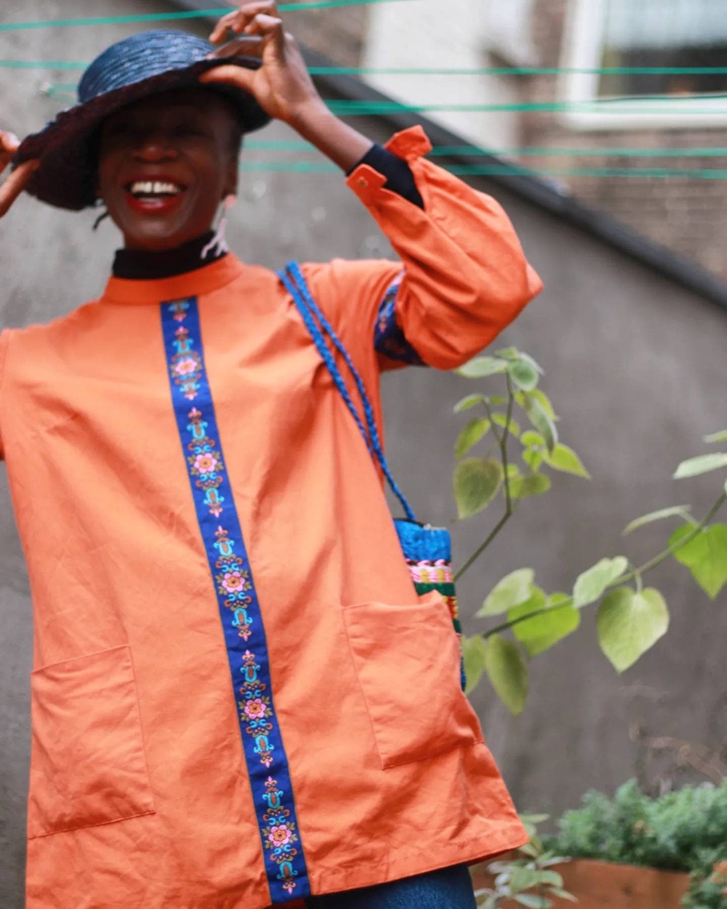 Vintage Handmade Shirt | 70s Bohemian Chic Orange Long sleeved Blouse