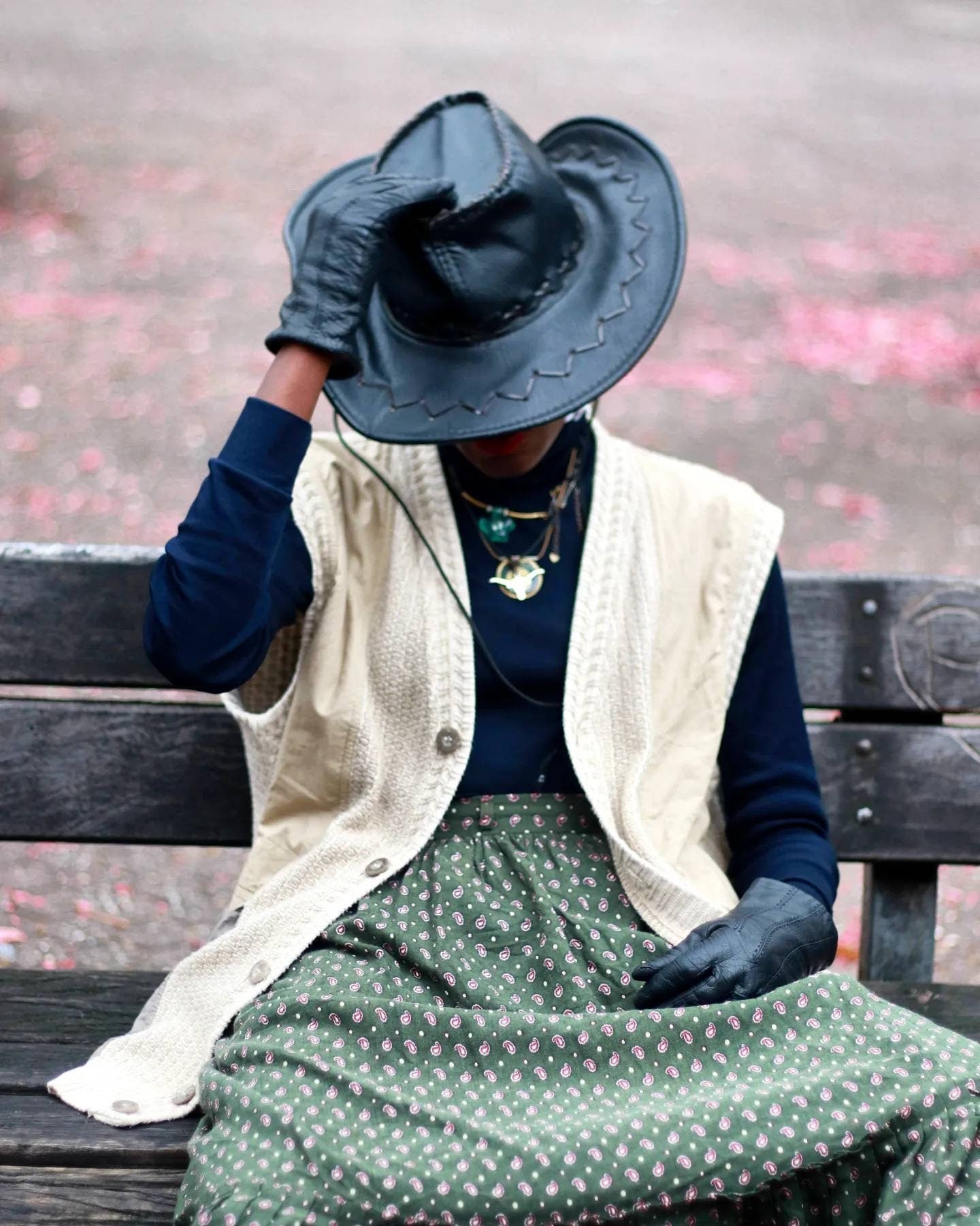 80s Thomas Lloyd Mix Media Vest | Vintage Monochrome Western Country-inspired Vest with pockets
