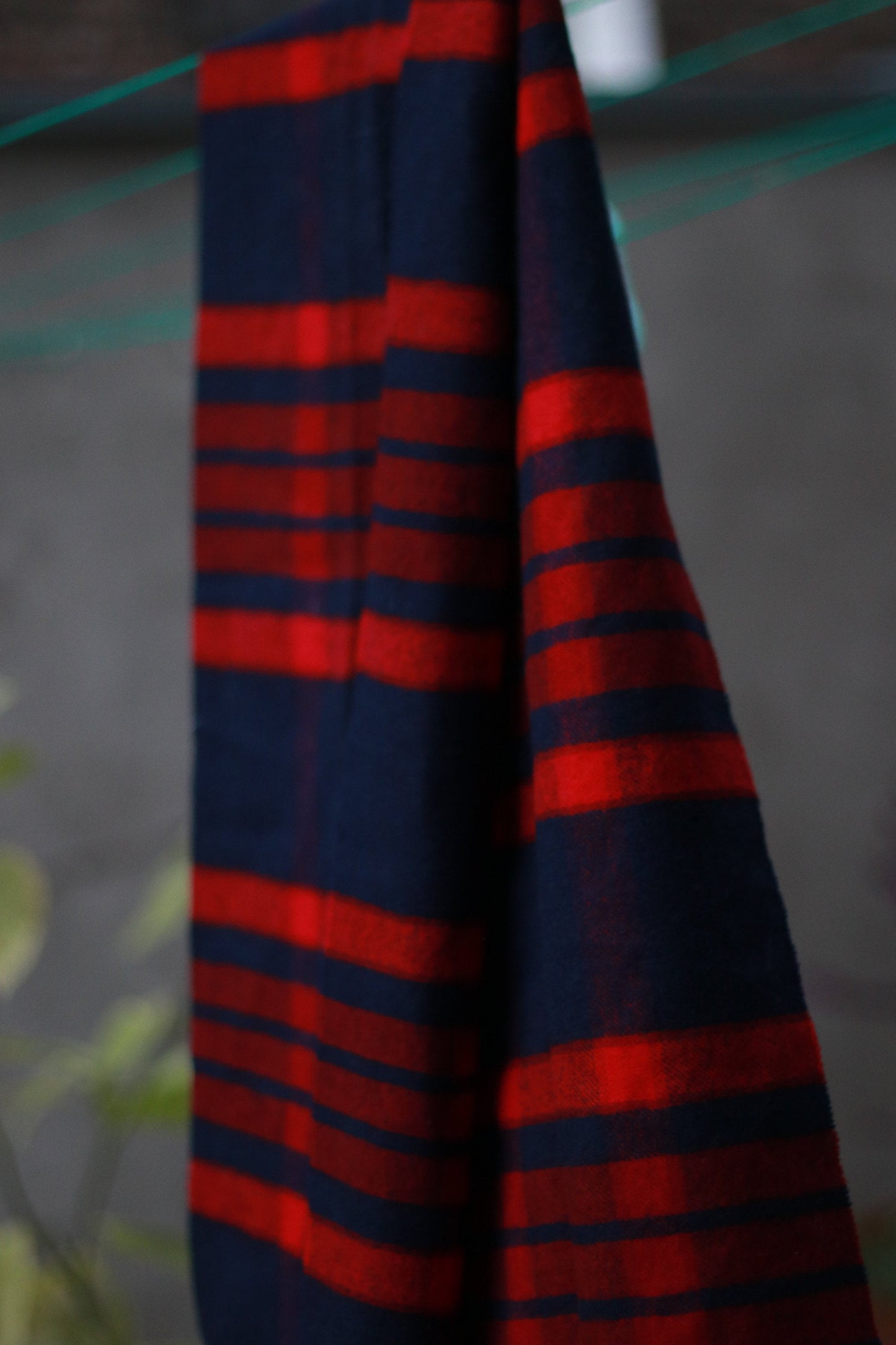 90s Red Scarf|Vintage minimalist winter scarf| Red and Black Checkered winter accessory