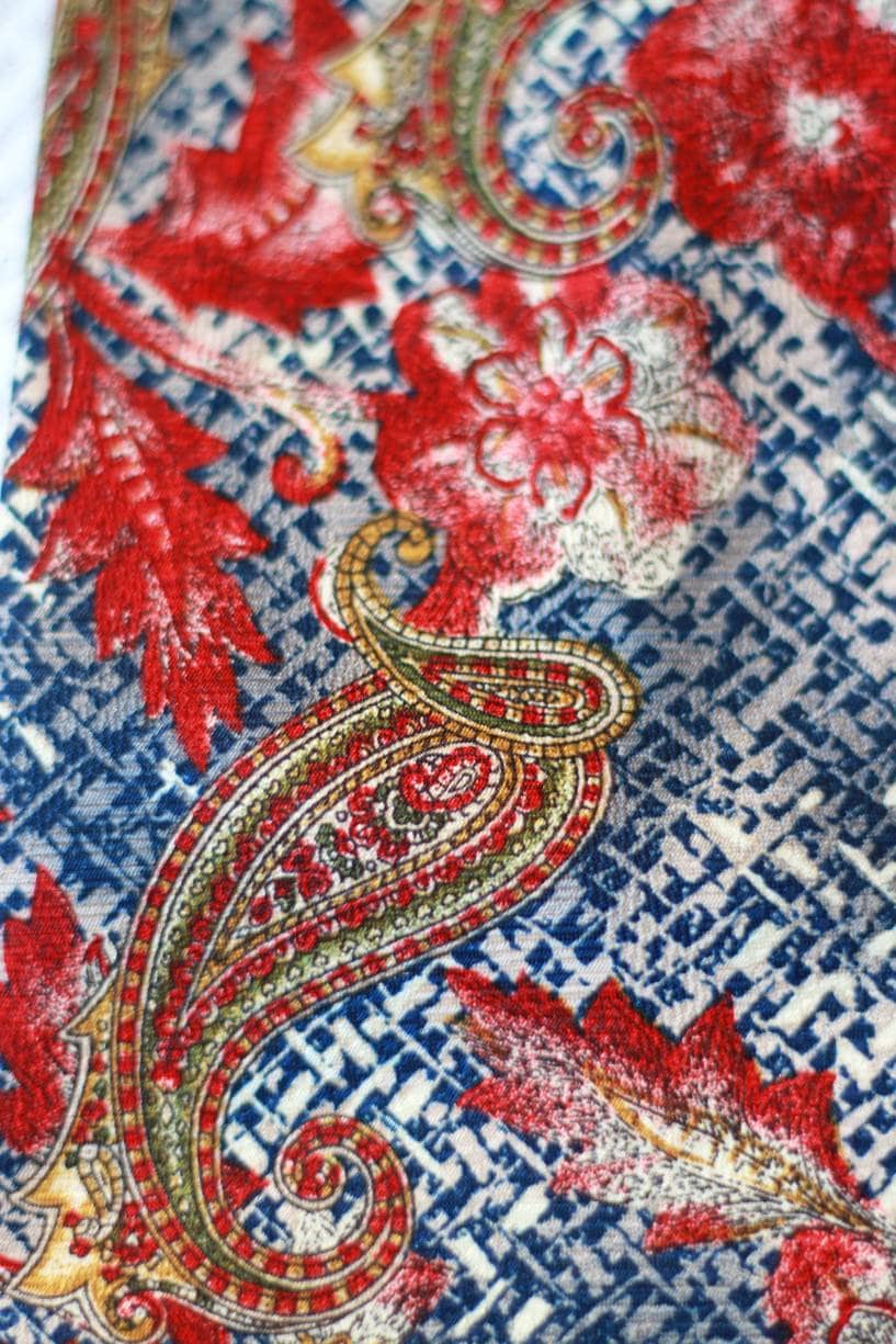 Vintage Paisley print red and blue tie | 90s bold printed tie