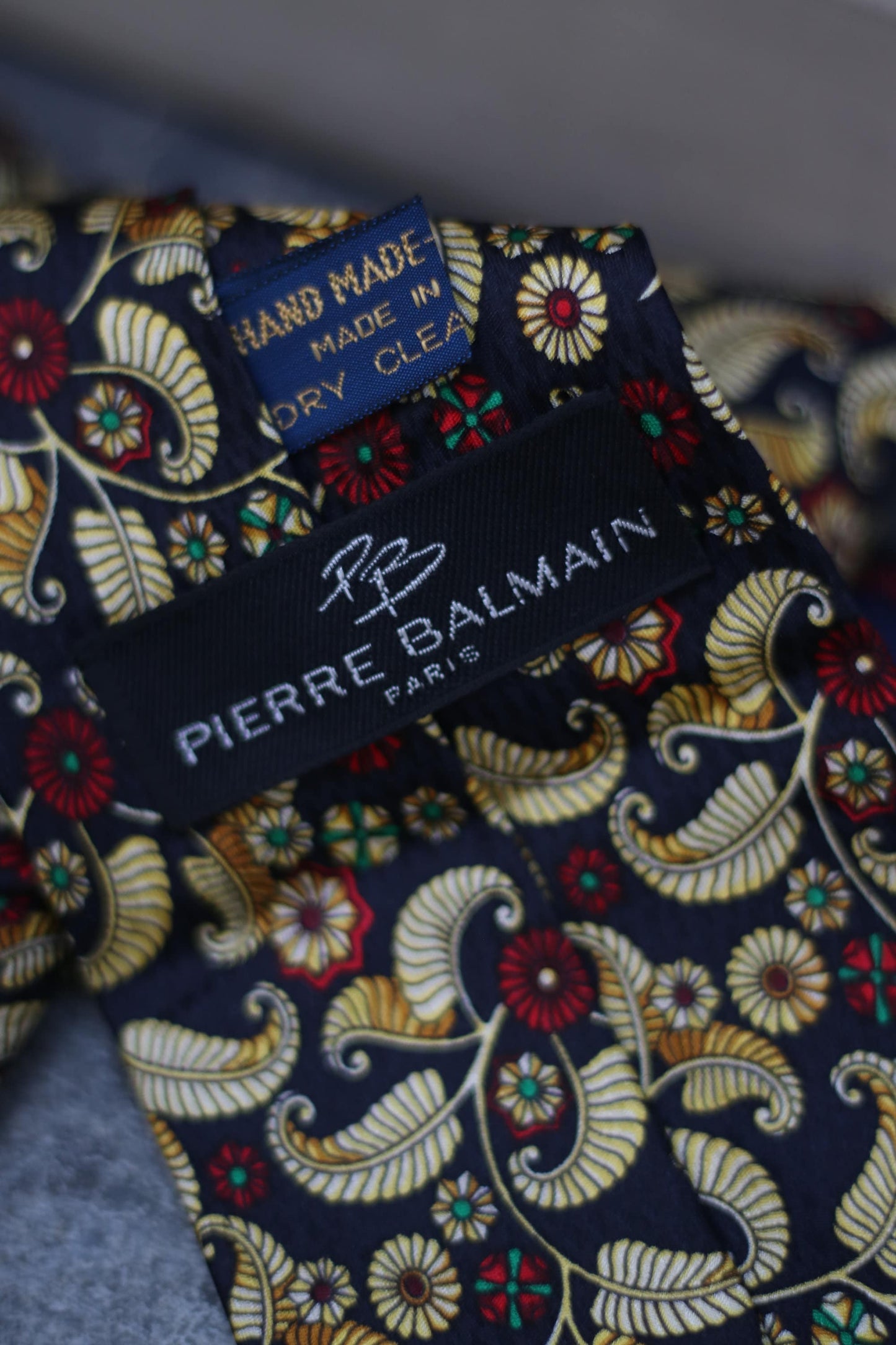 Vintage Pierre Balmain Silk Tie| Abstract Print Handmade Designer Tie