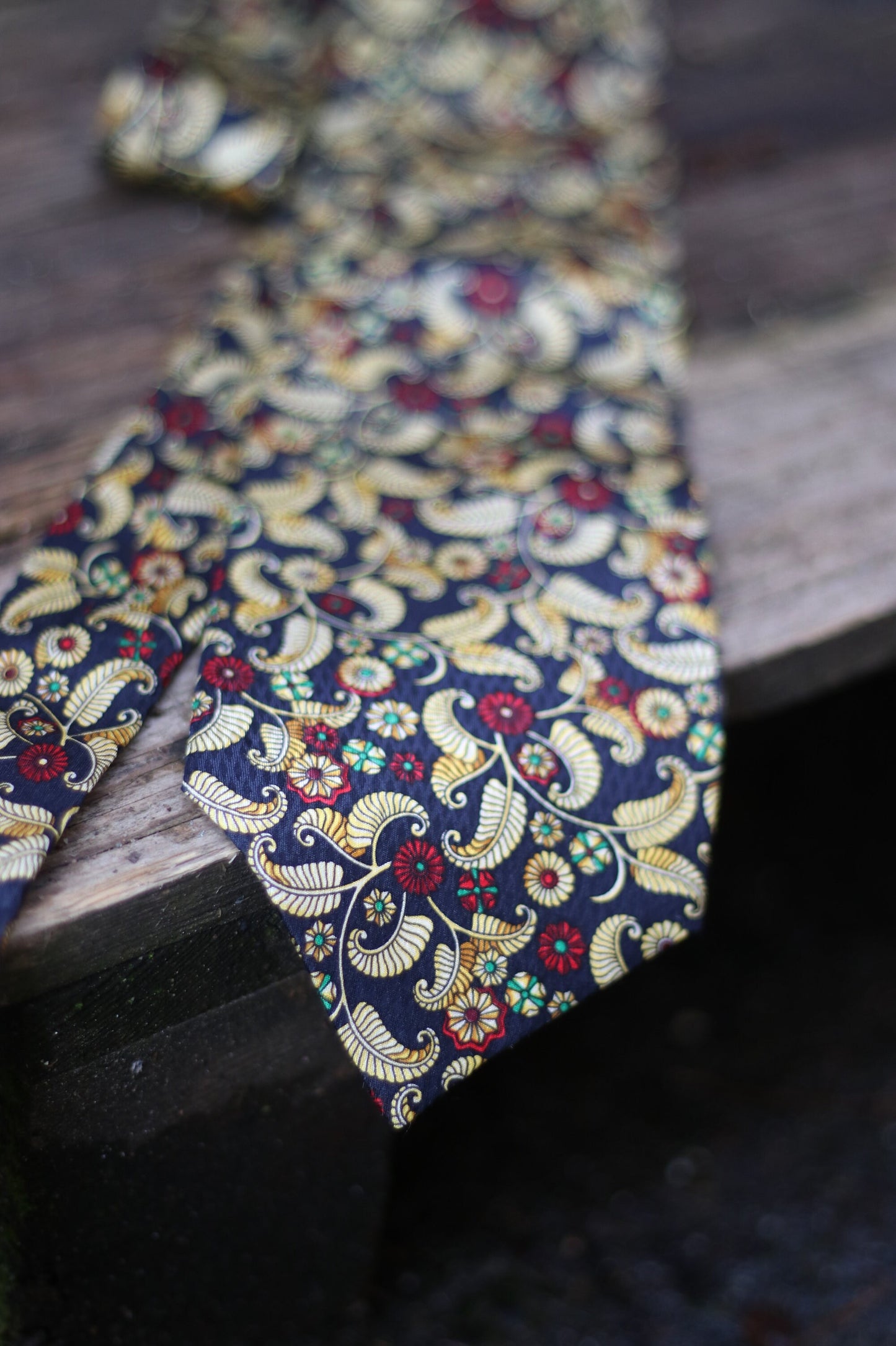 Vintage Pierre Balmain Silk Tie| Abstract Print Handmade Designer Tie