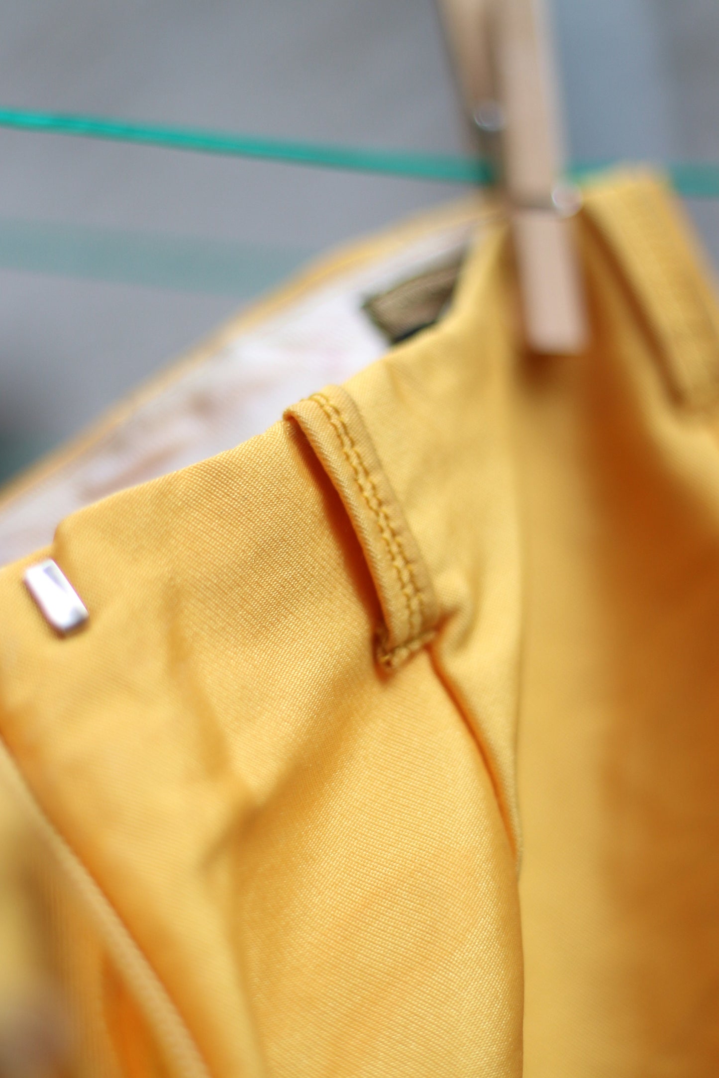 80s yellow shinny trousers| Vintage bright yellow statement Stirrup pants