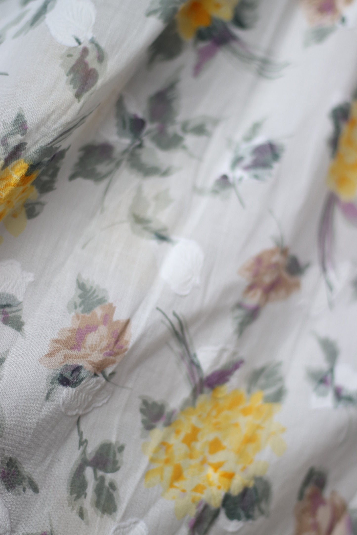 Vintage Skirt with Floral Print | Bohemian pleated Midi skirt in yellow and white