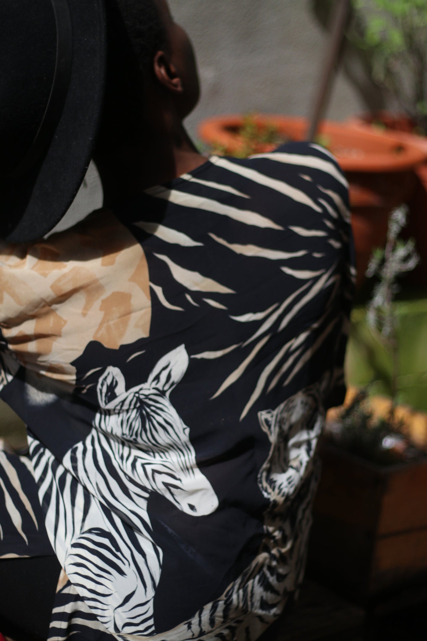 Vintage Sheer Blouse| 90s Janina Schreck Animal Print Buttoned down short sleeved monochrome shirt