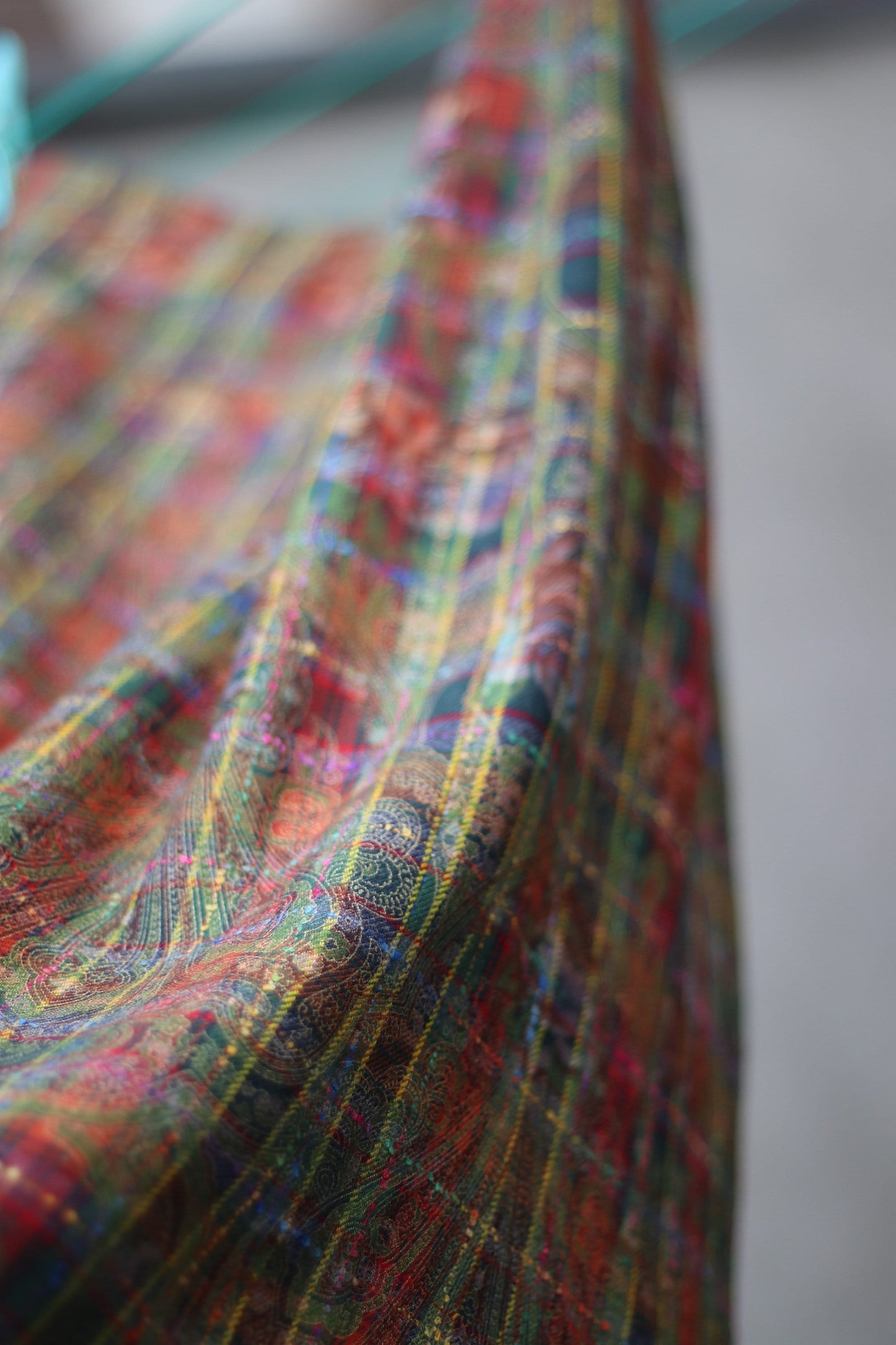 Vintage E E Elgance Paris Wool blend Skirt | 90s feminine skirt with bold stripes and florals