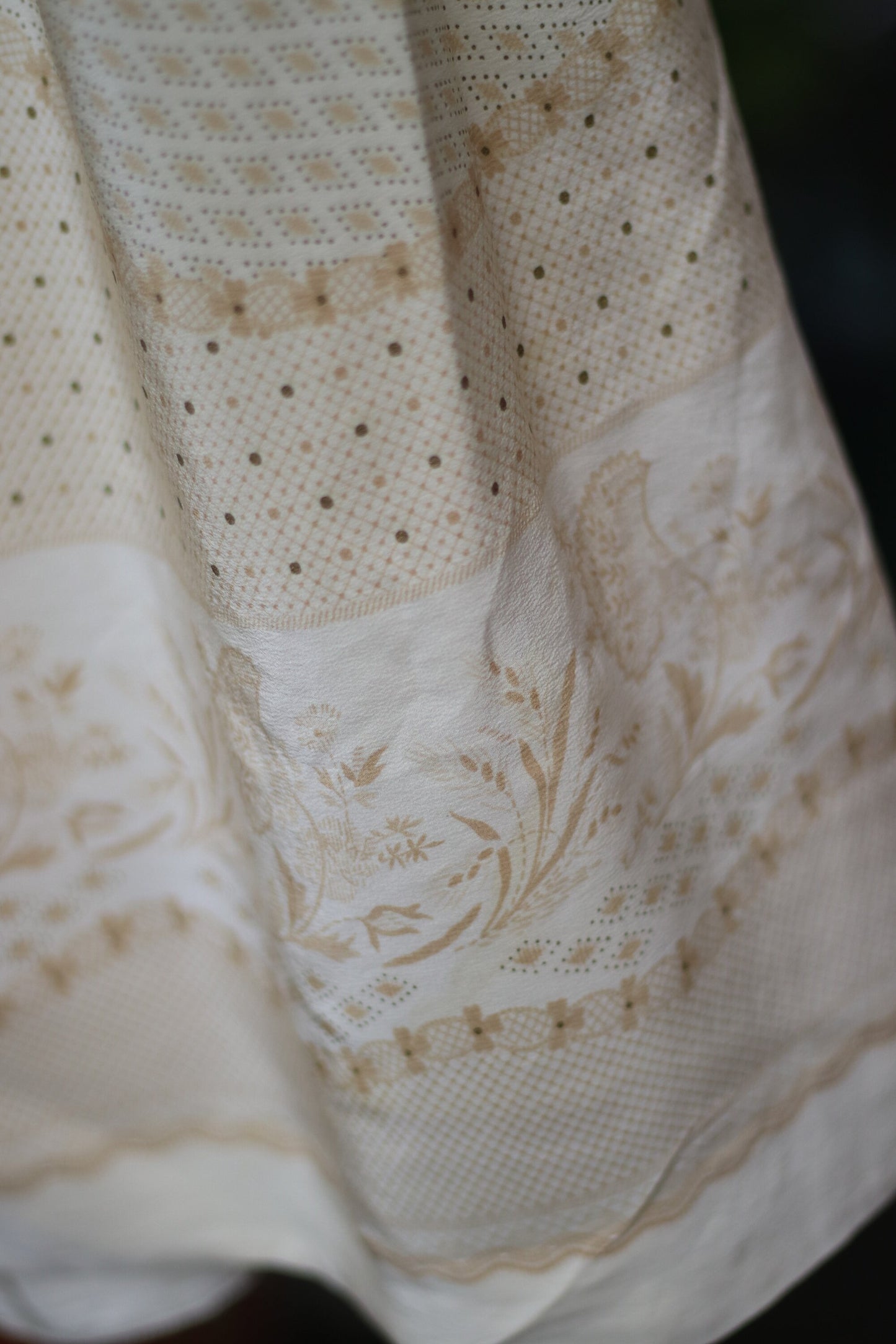Vintage skirt with floral print | Monochrome handmade summer feminine skirt