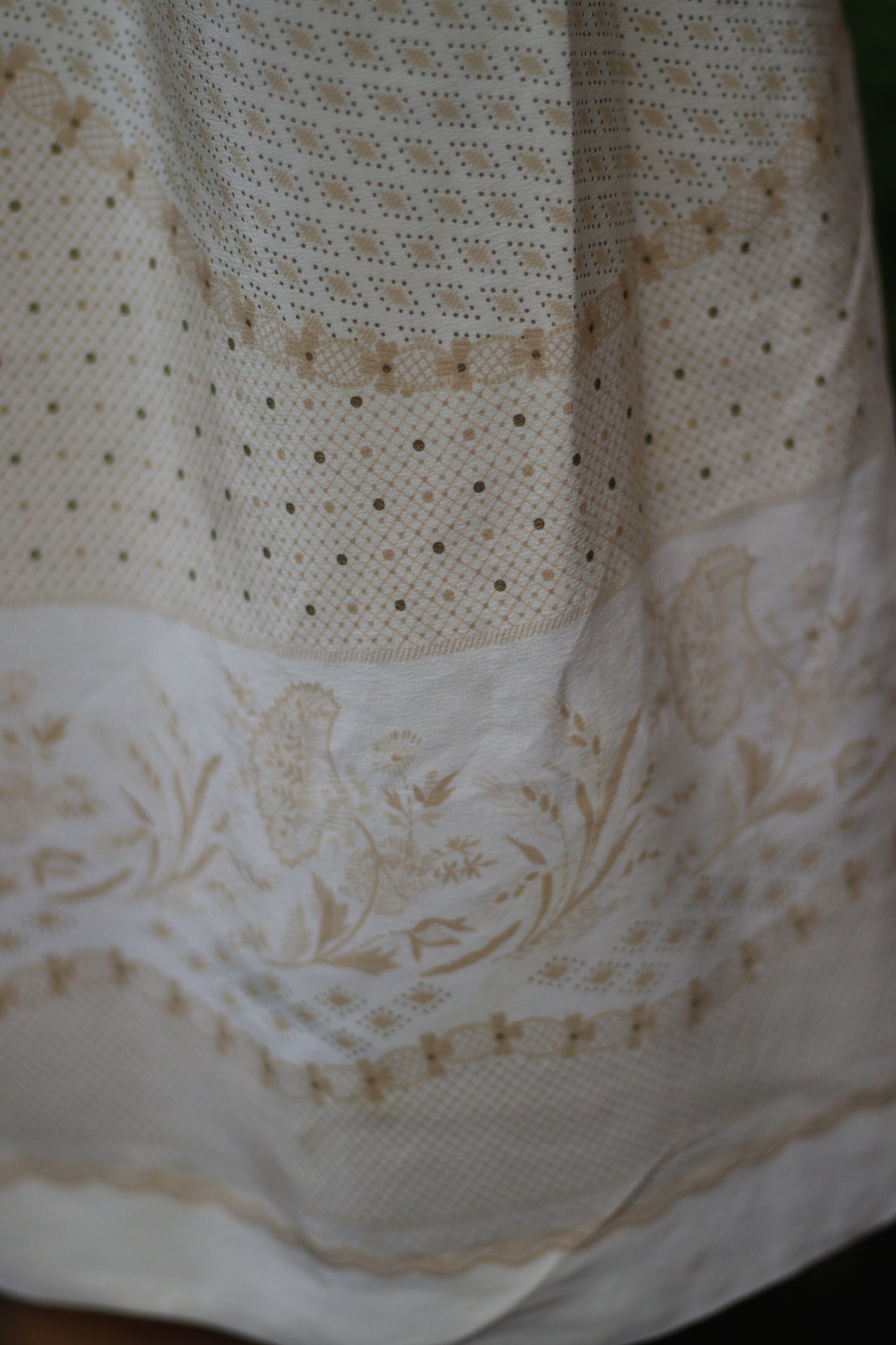 Vintage skirt with floral print | Monochrome handmade summer feminine skirt