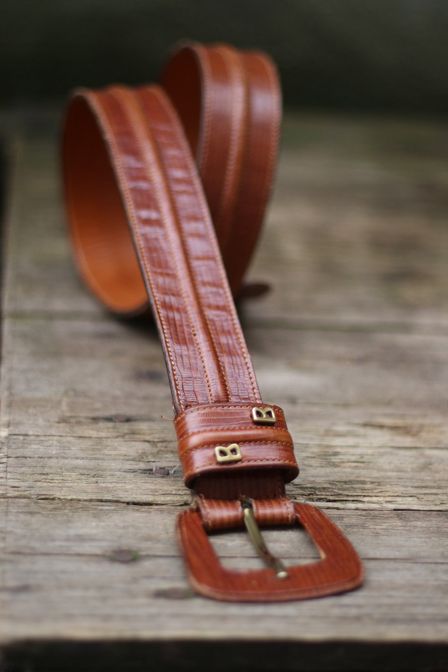 Vintage Bogner Belt| 80s Brown leather Designer belt