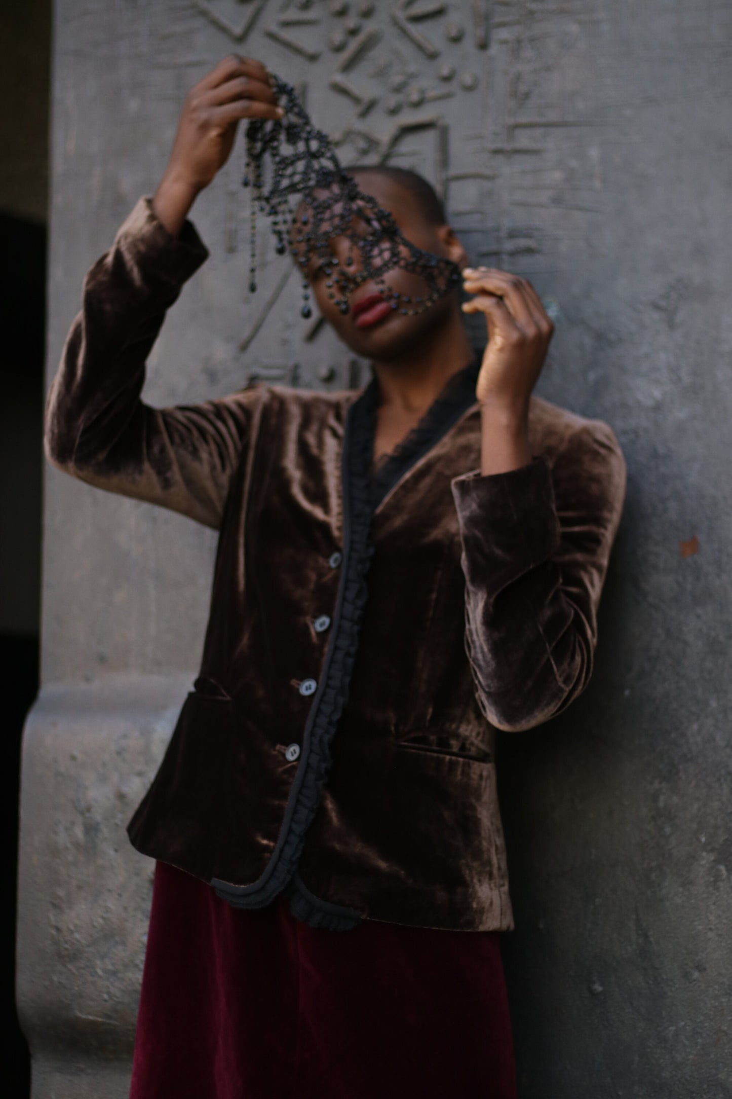 9os Donna Karen NY Opulent Blouse| Vintage brown light evening blazer