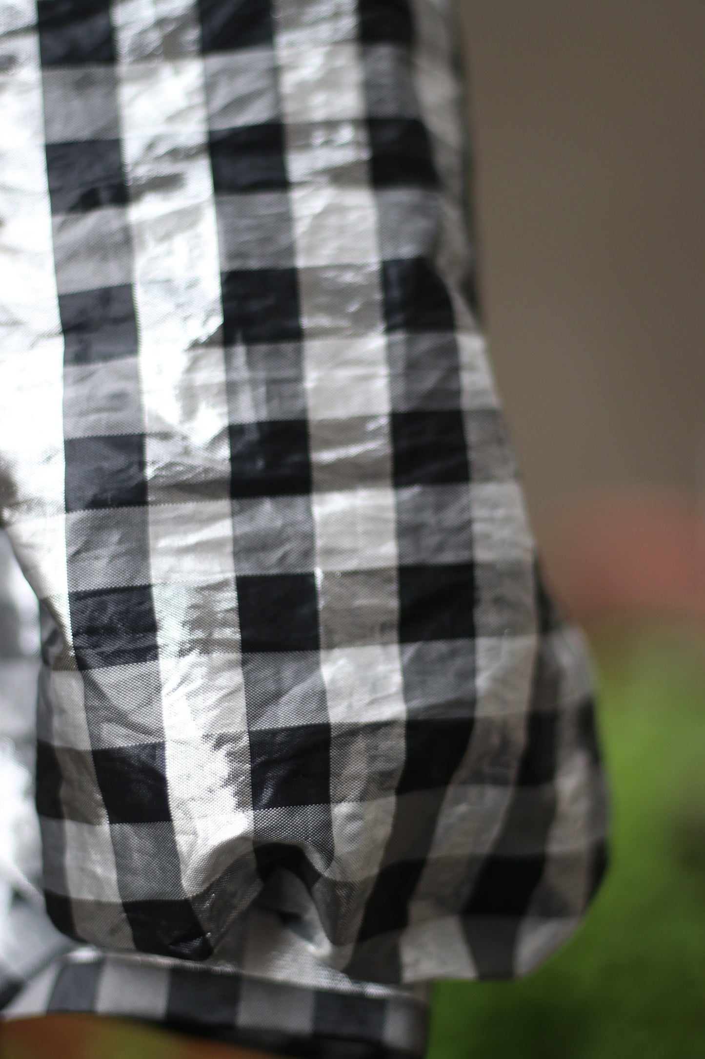 Vintage Black and White Drop Waist Checkered 80s Dress with open back Size Small