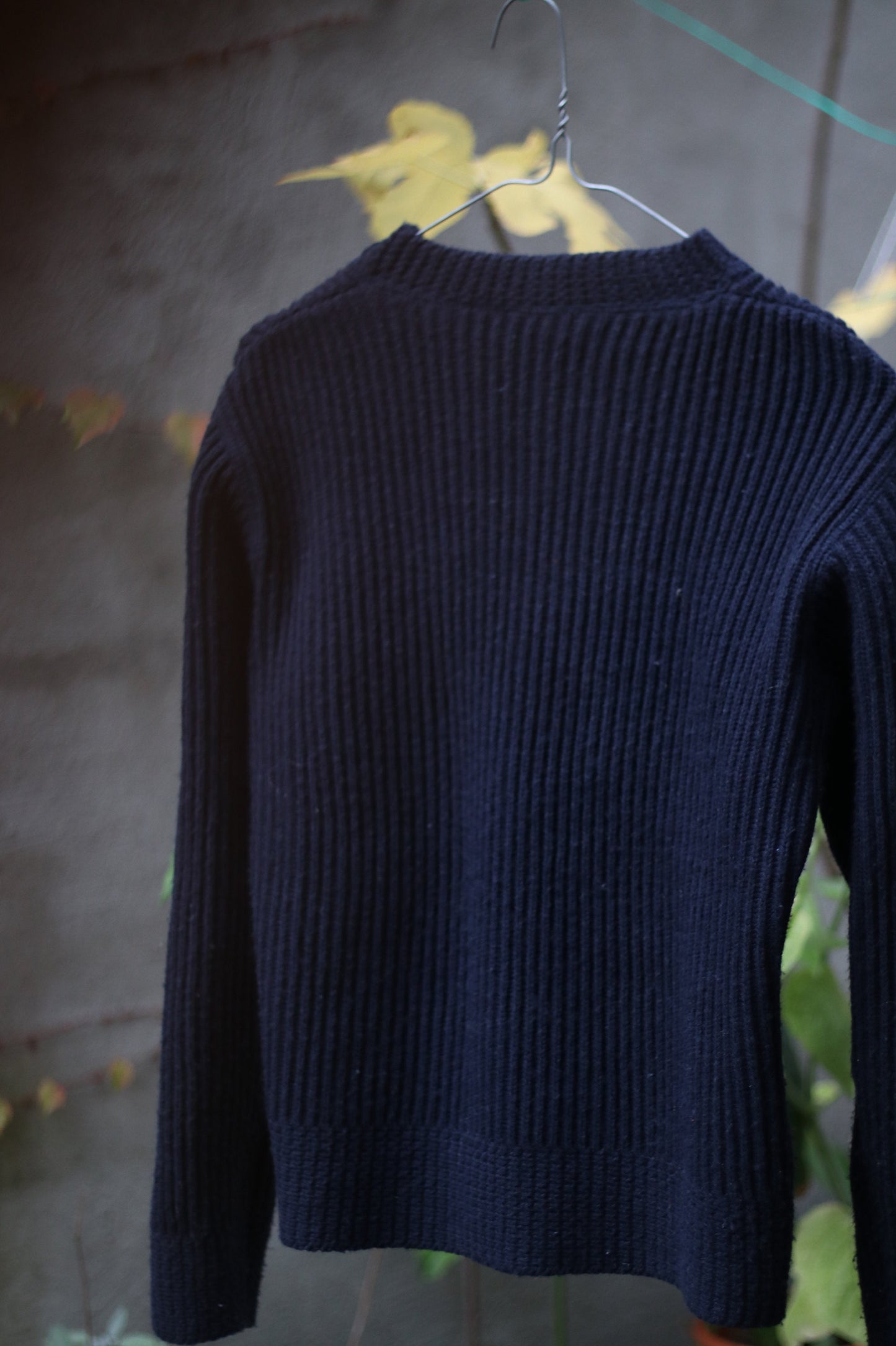 90s Navy Knit with teddy bear emblem | Vintage Minimalist winter sweater