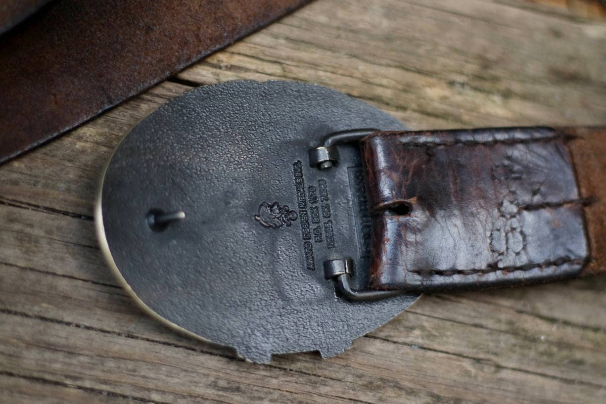 70s Americana belt| Vintage leather and Brass belt