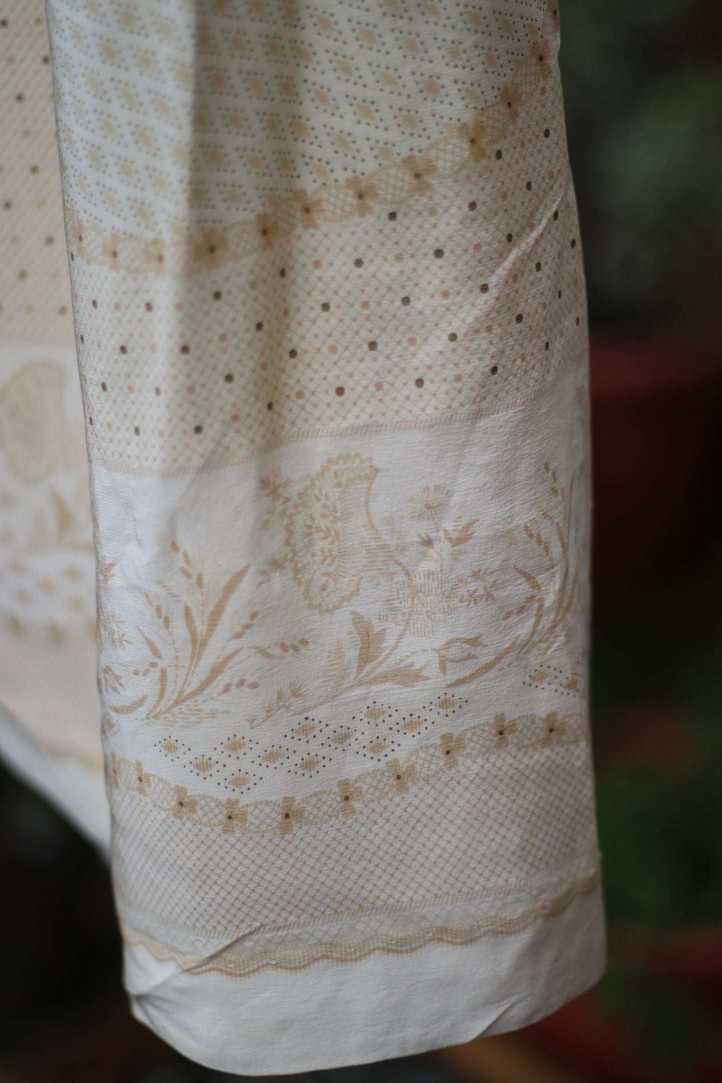 Vintage skirt with floral print | Monochrome handmade summer feminine skirt