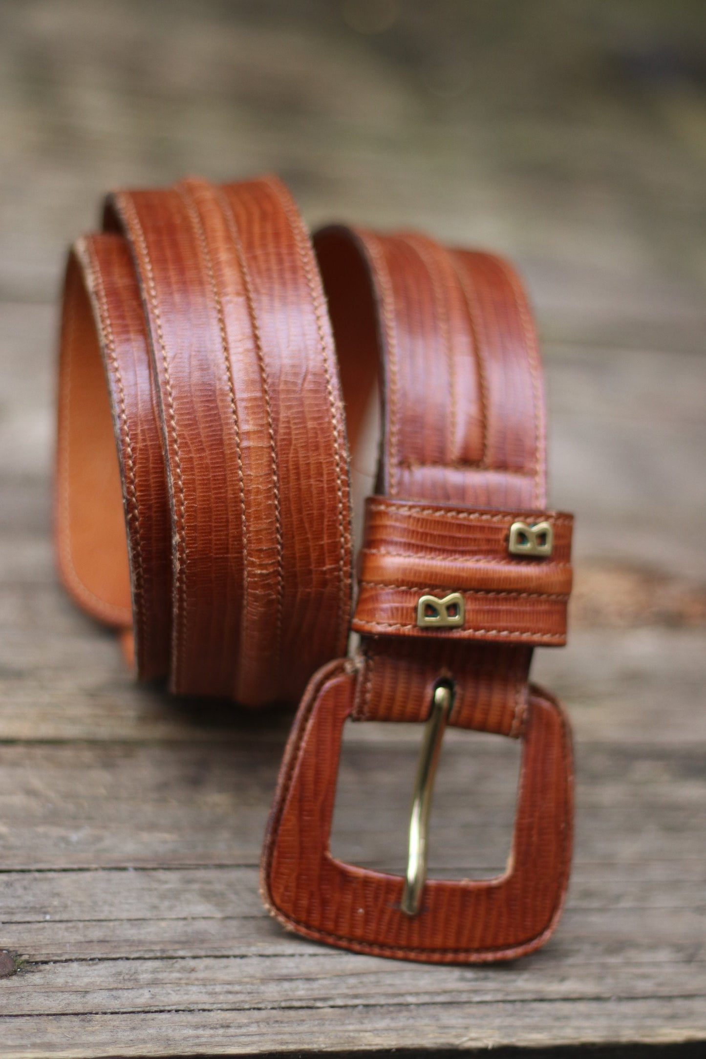 Vintage Bogner Belt| 80s Brown leather Designer belt