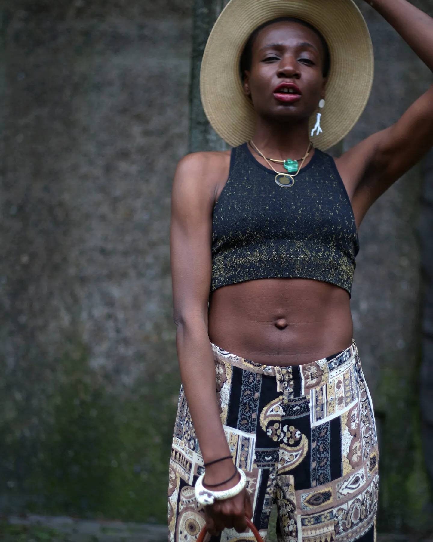 80s hippy trousers | Vintage brown and black abstract print summer pants| Maximalist bold lightweight harem trousers