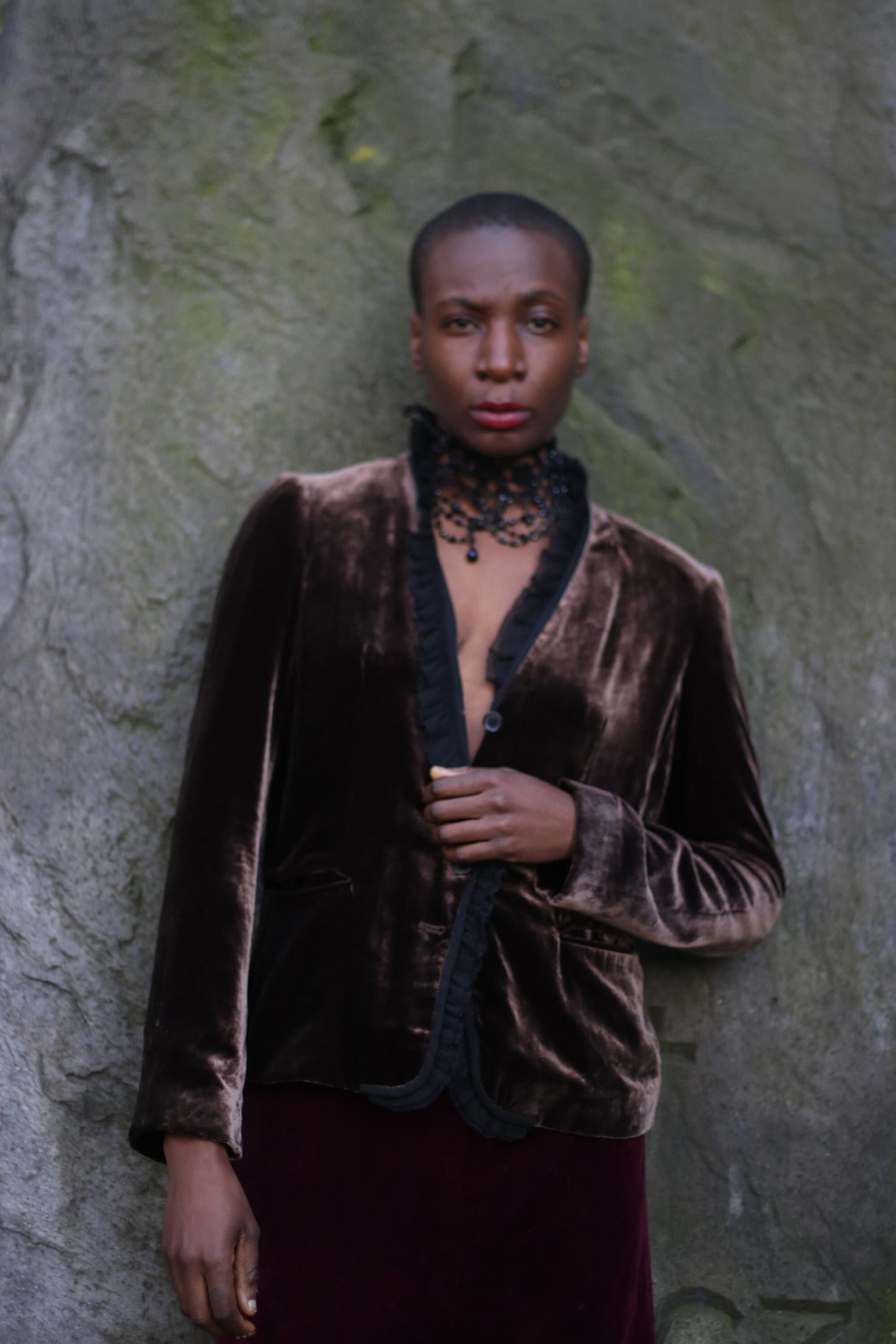 9os Donna Karen NY Opulent Blouse| Vintage brown light evening blazer