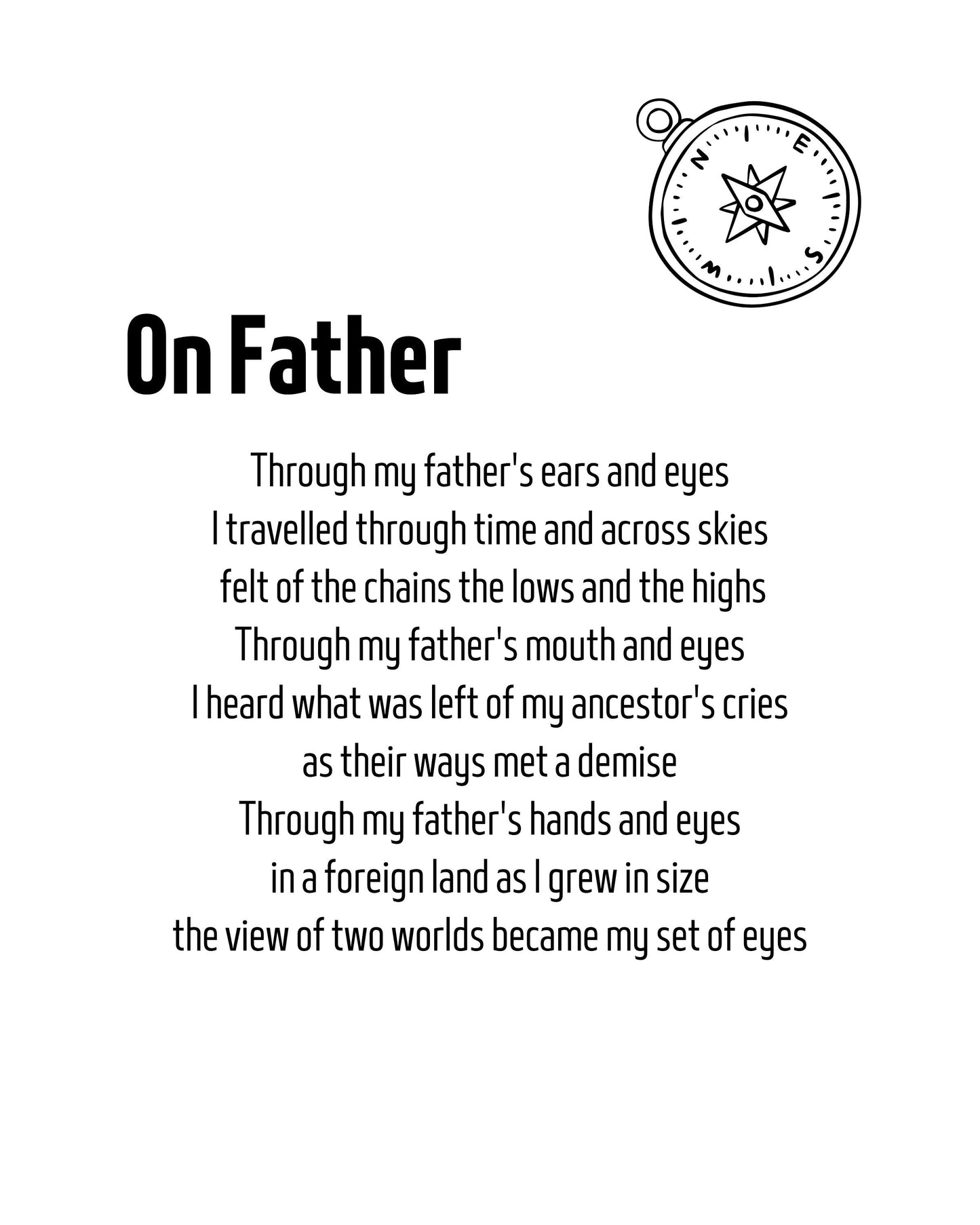 Original Father's Day Poem | Wall Art| Printable Art | Prose on BLACK JOY| Gift for Dad| Family Story| Ode and Sonnets
