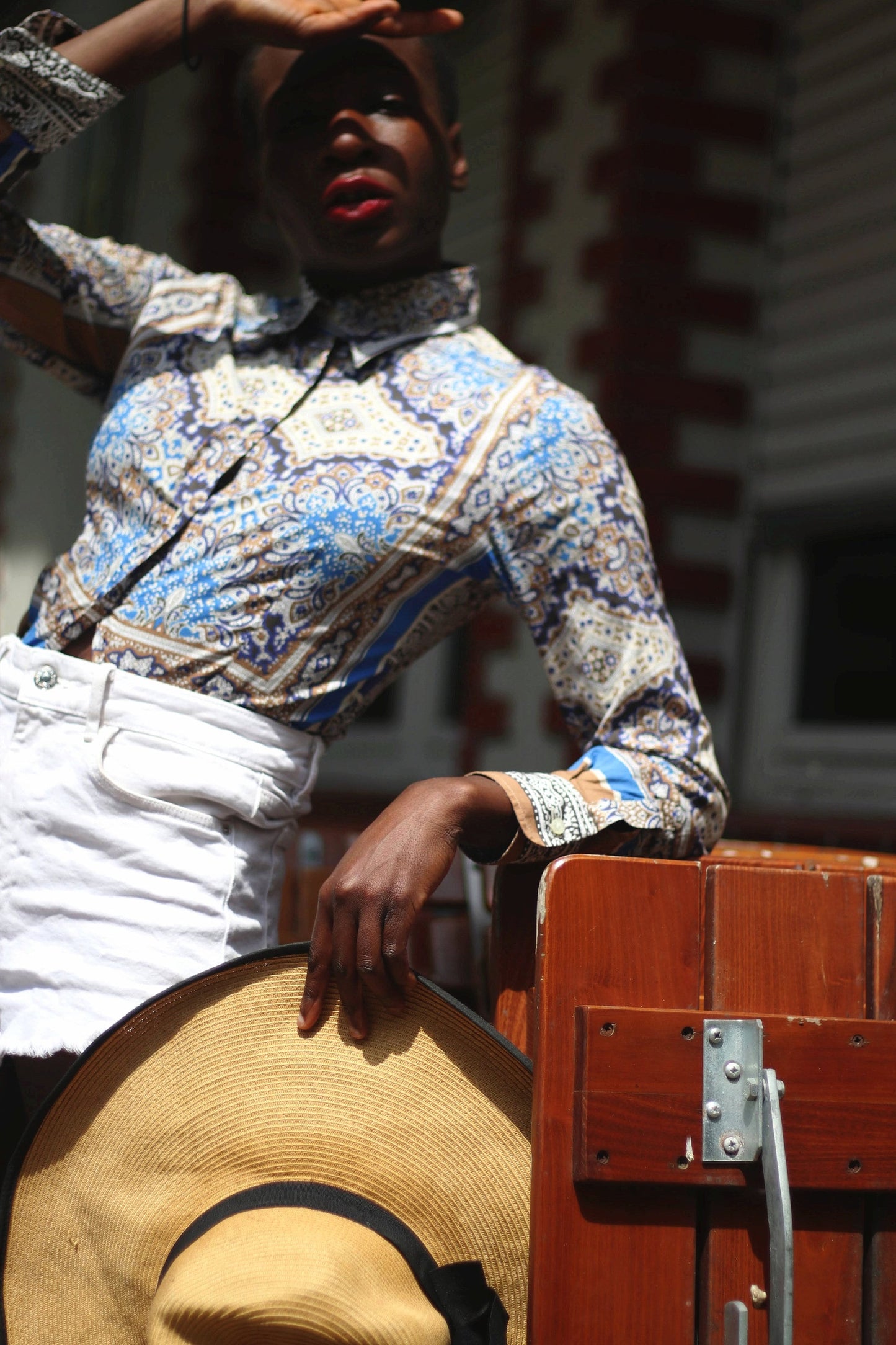 90s Etro blouse | Vintage Paisley Print Buttoned Down Shirt| Maximalist Cotton blend blue and brown design