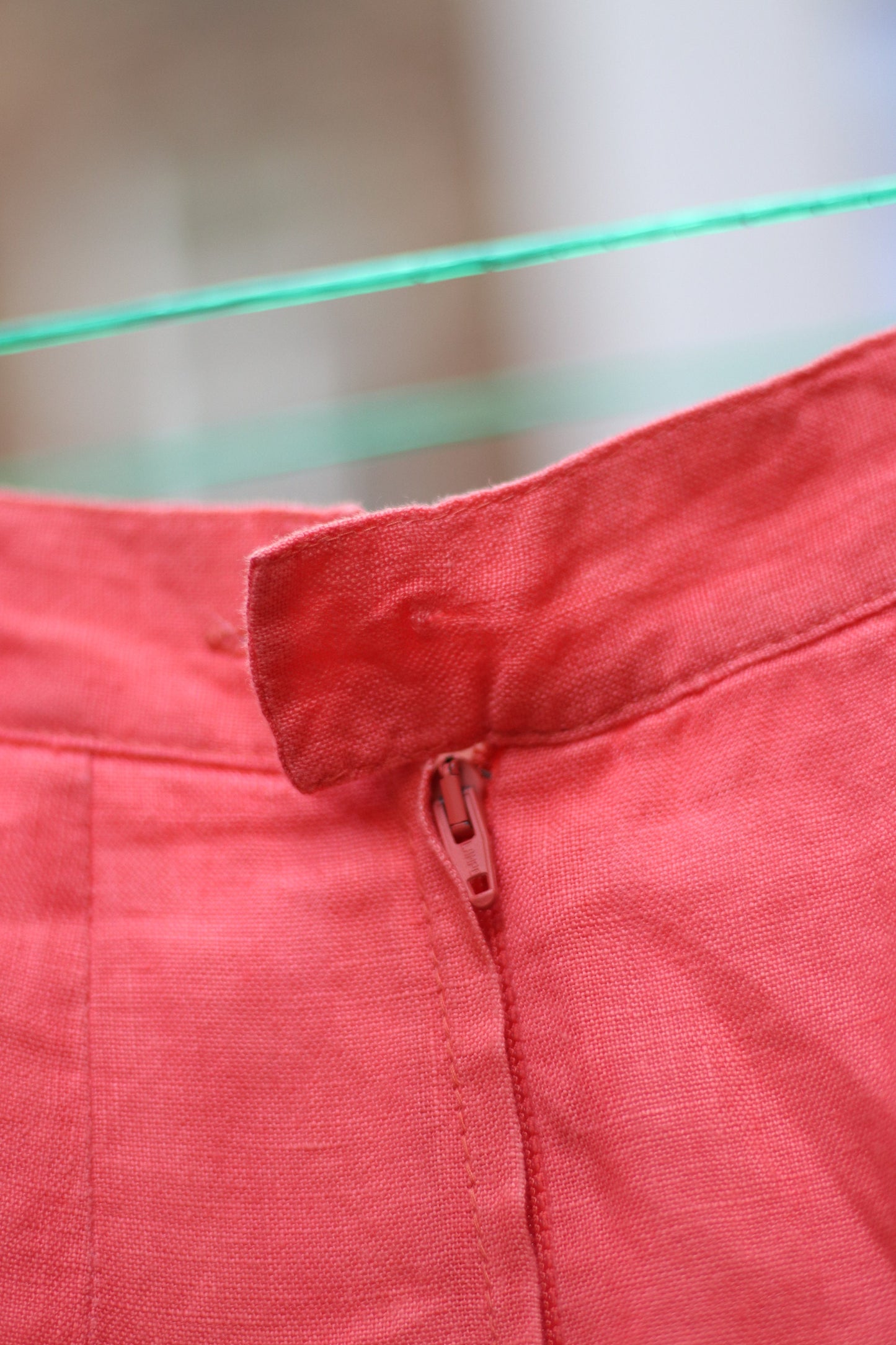 Vintage Linen Skirt in Orange| 90s bold summer skirt| Maximalist design