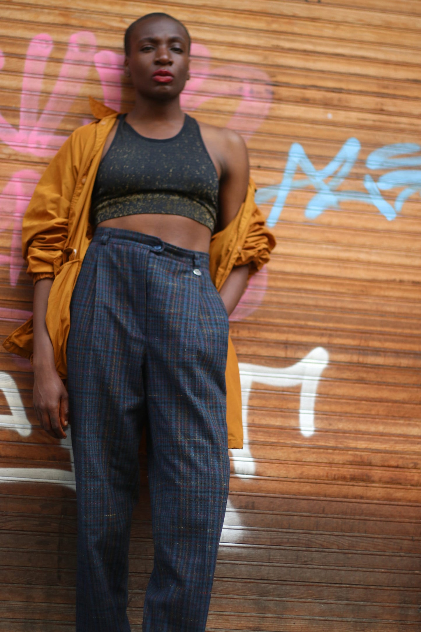 Vintage Zerres Checkered Trousers| Highwaisted tailored pants| Preppy minimalist pants