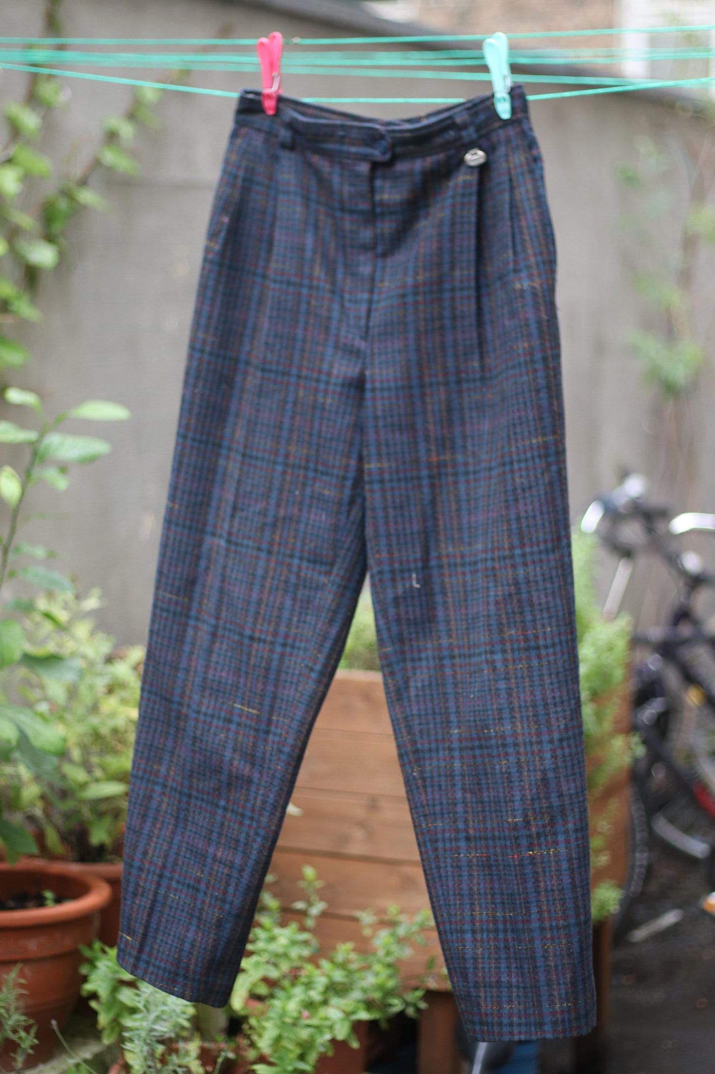 Vintage Zerres Checkered Trousers| Highwaisted tailored pants| Preppy minimalist pants