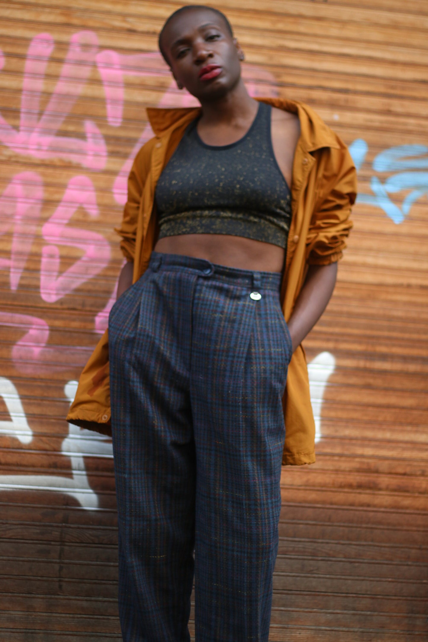Vintage Zerres Checkered Trousers| Highwaisted tailored pants| Preppy minimalist pants