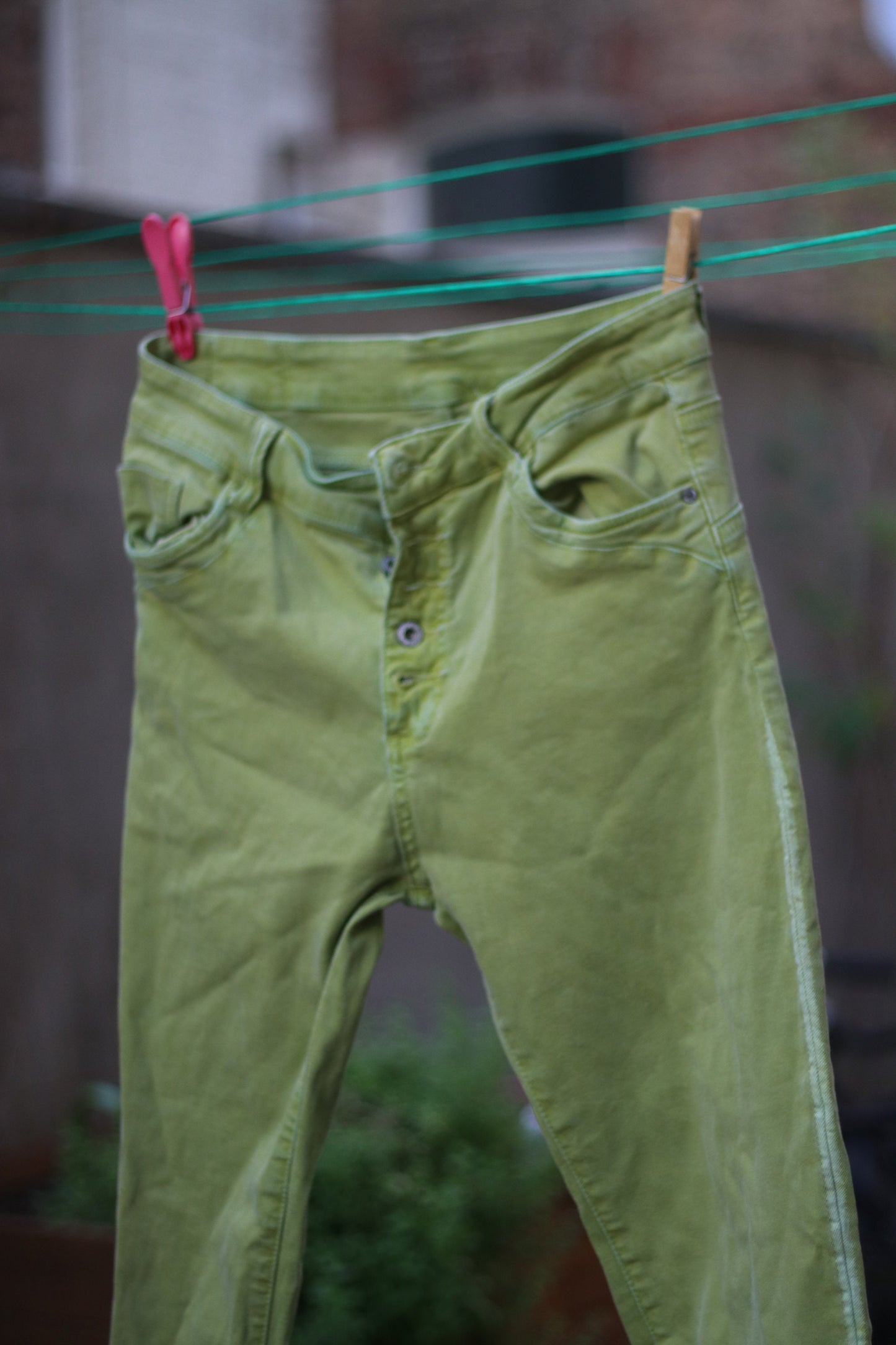 y2k green skinny jeans Vintage denim in green