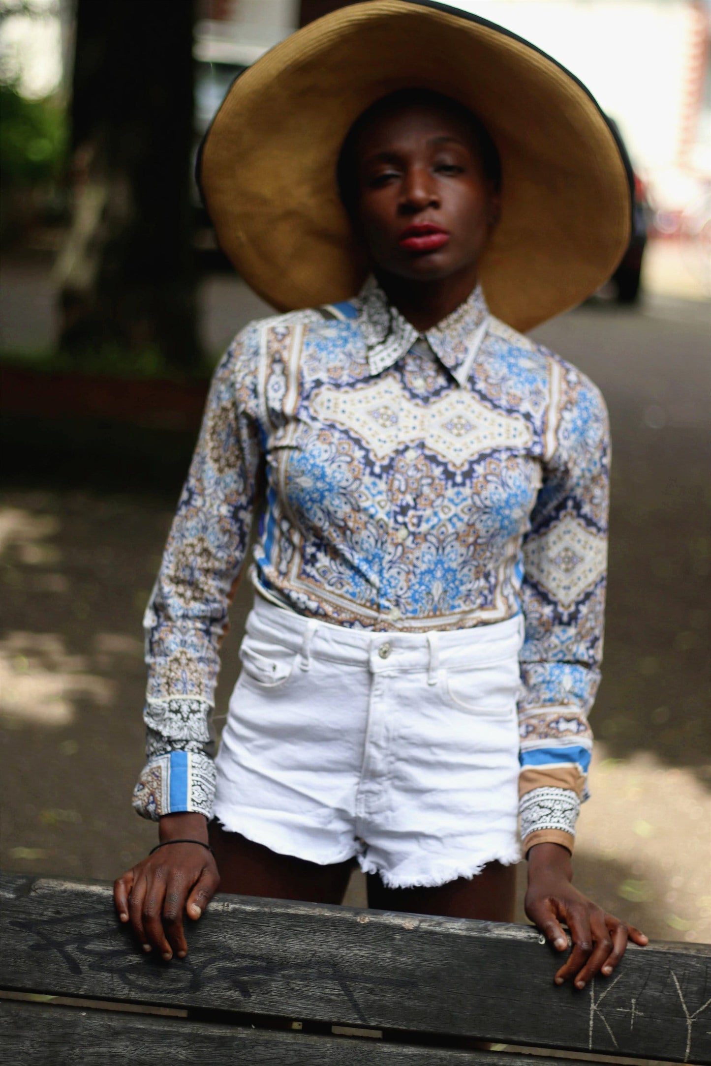 90s Etro blouse | Vintage Paisley Print Buttoned Down Shirt| Maximalist Cotton blend blue and brown design