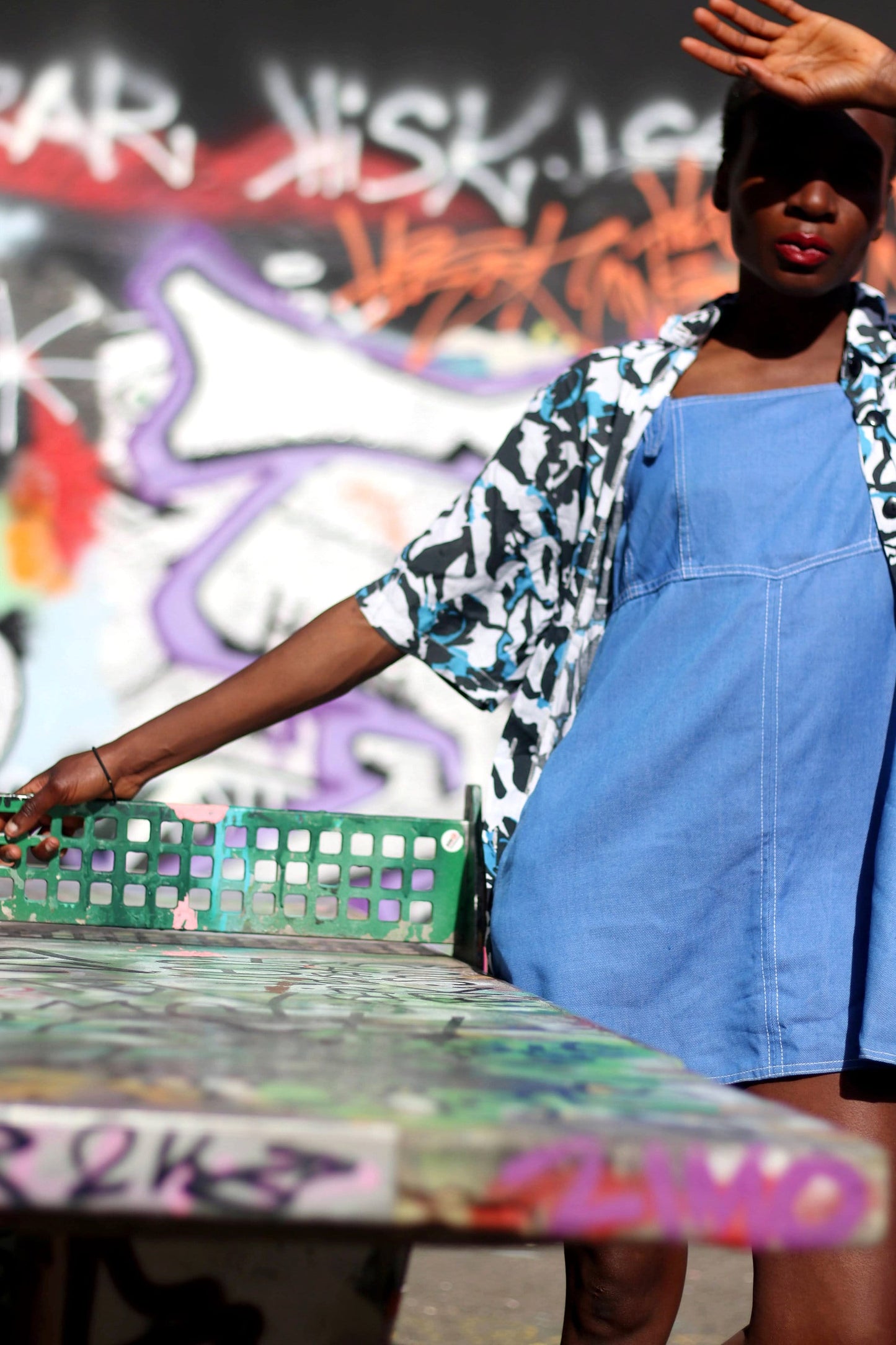 90s Miss Joy Blouse| Vintage animal print shirt| Blue and white abstract print blouse