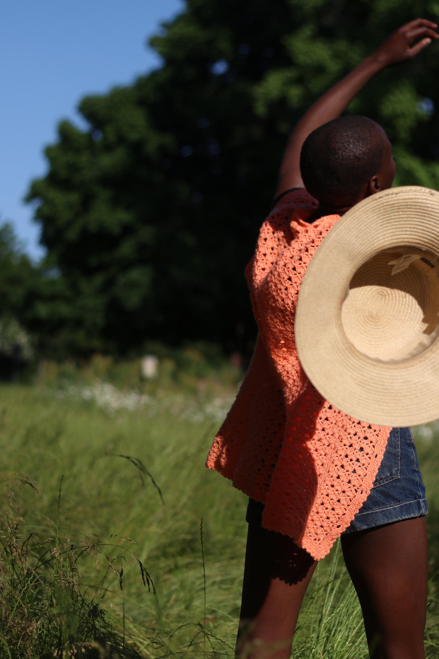 Handmade Orange Vest | Vintage Knitted Vest with buttons| Bohemian buttoned down design