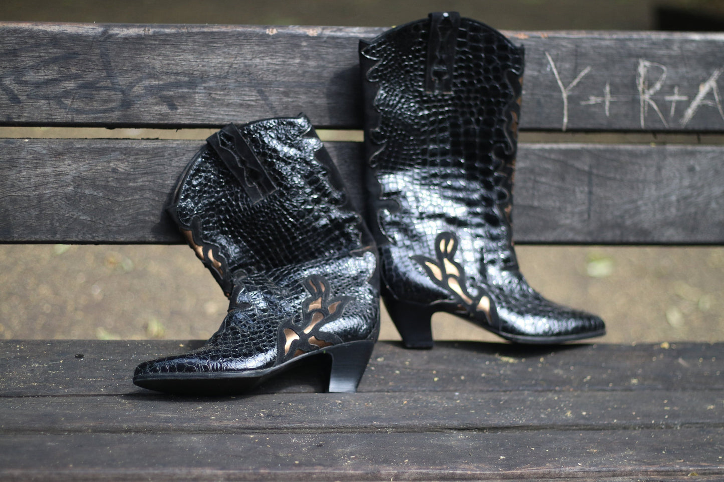 80s cowgirl boots| Vintage Black leather boots| Women's Western Boots