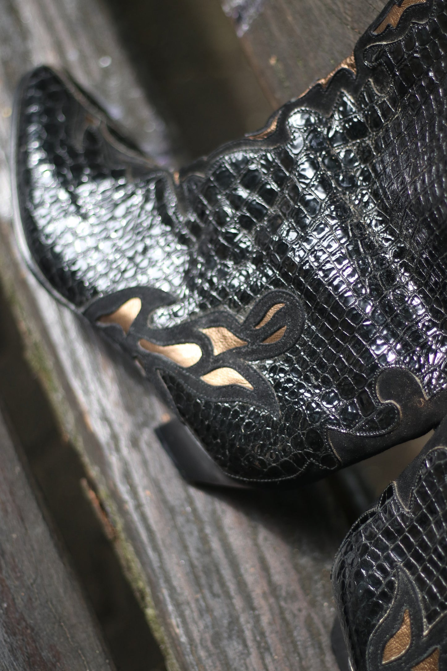 80s cowgirl boots| Vintage Black leather boots| Women's Western Boots