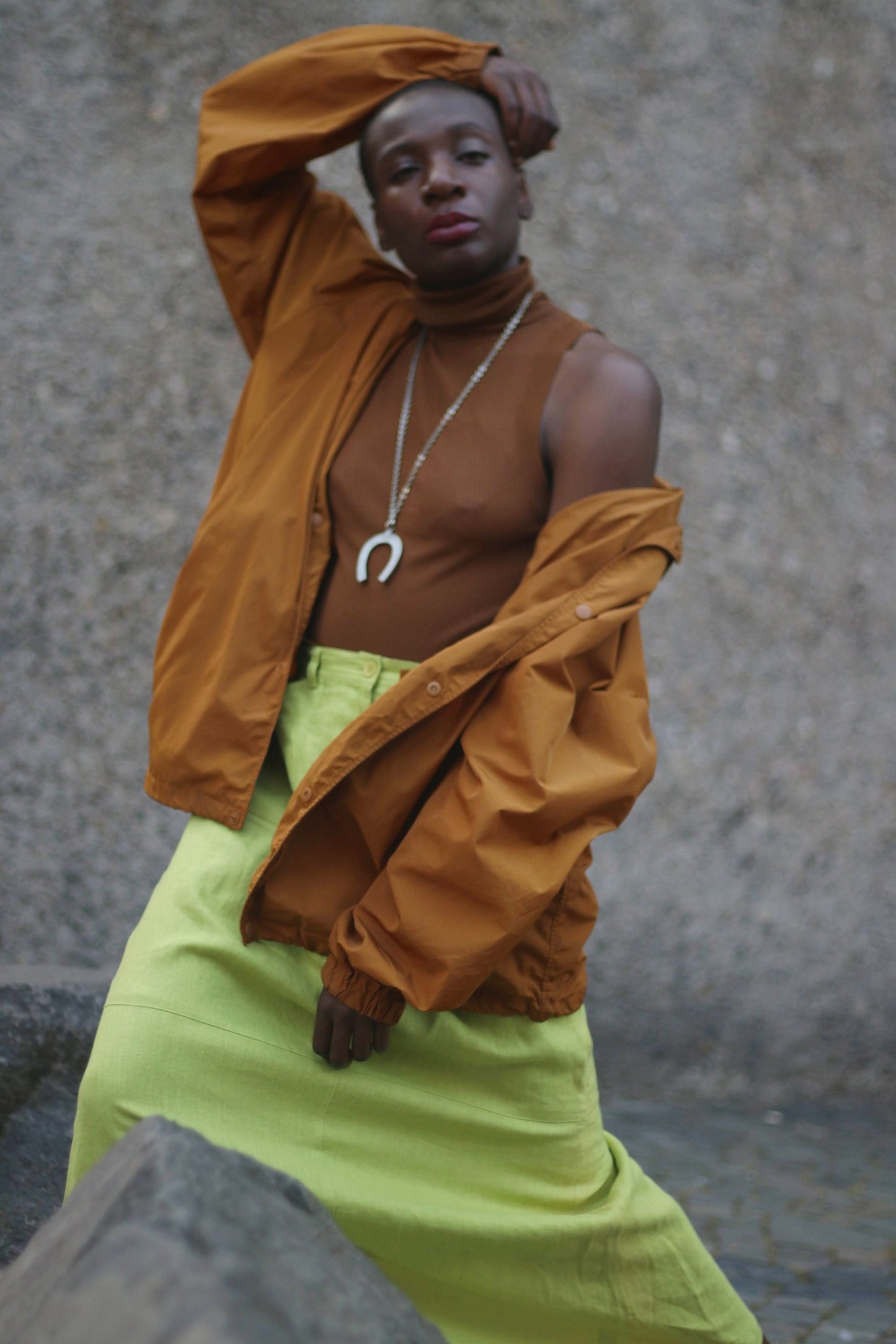 90s linen skirt | Vintage maxi green skirt | Minimalist summer skirt