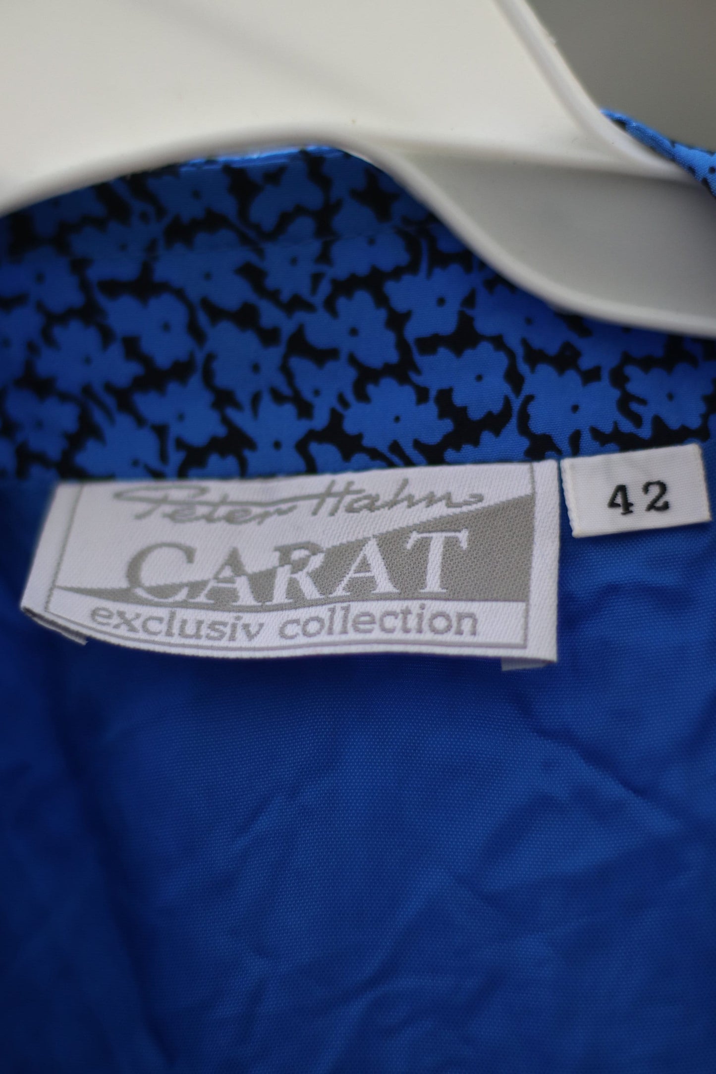 80s Peter Hahn Dress| Retro Blue and Black long sleeved dress with ruffles| Vintage Quirky dress| Maximalism